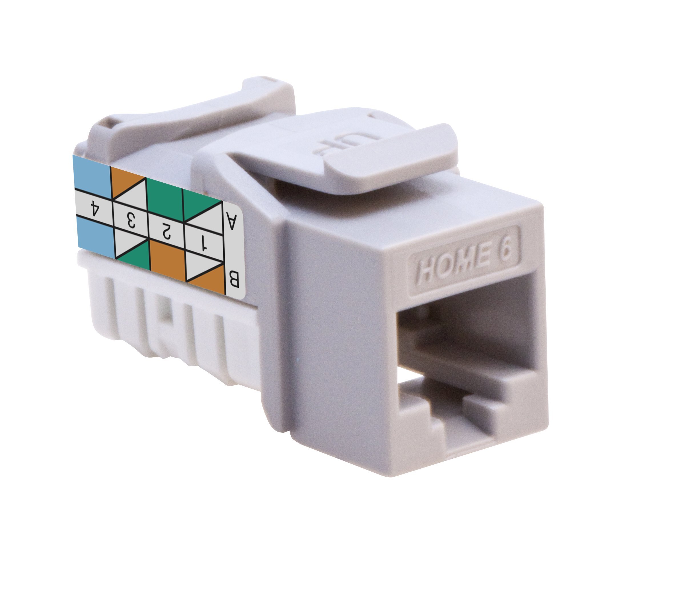 LevitonLeviton 61HOM-RG6 Home 6 Snap-In Connector, T568A/B Wiring, Grey