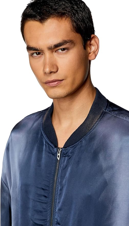 DIESEL J-MARTEX Dロゴ サテンジャケット ブルゾン シルバー ディーゼル ディーゼル J-MARTEX Dロゴ サテンジャケット