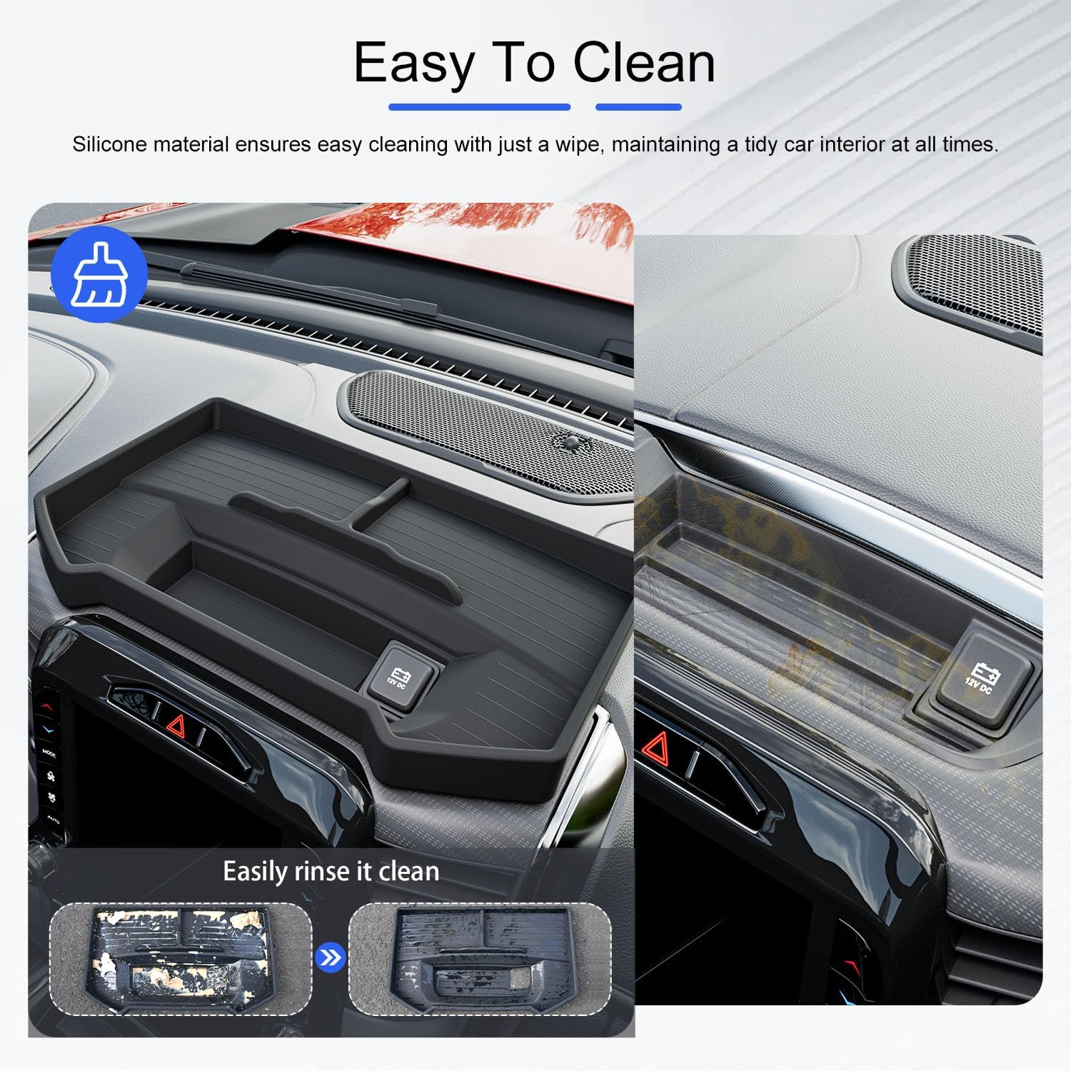 12 Inches Screen Dashboard Storage Organizer Compatible with 2019-2025 Dodge RAM 1500 Dashboard Storage Tray Replacement for 2019-2025 Dodge RAM 1500 Accessories