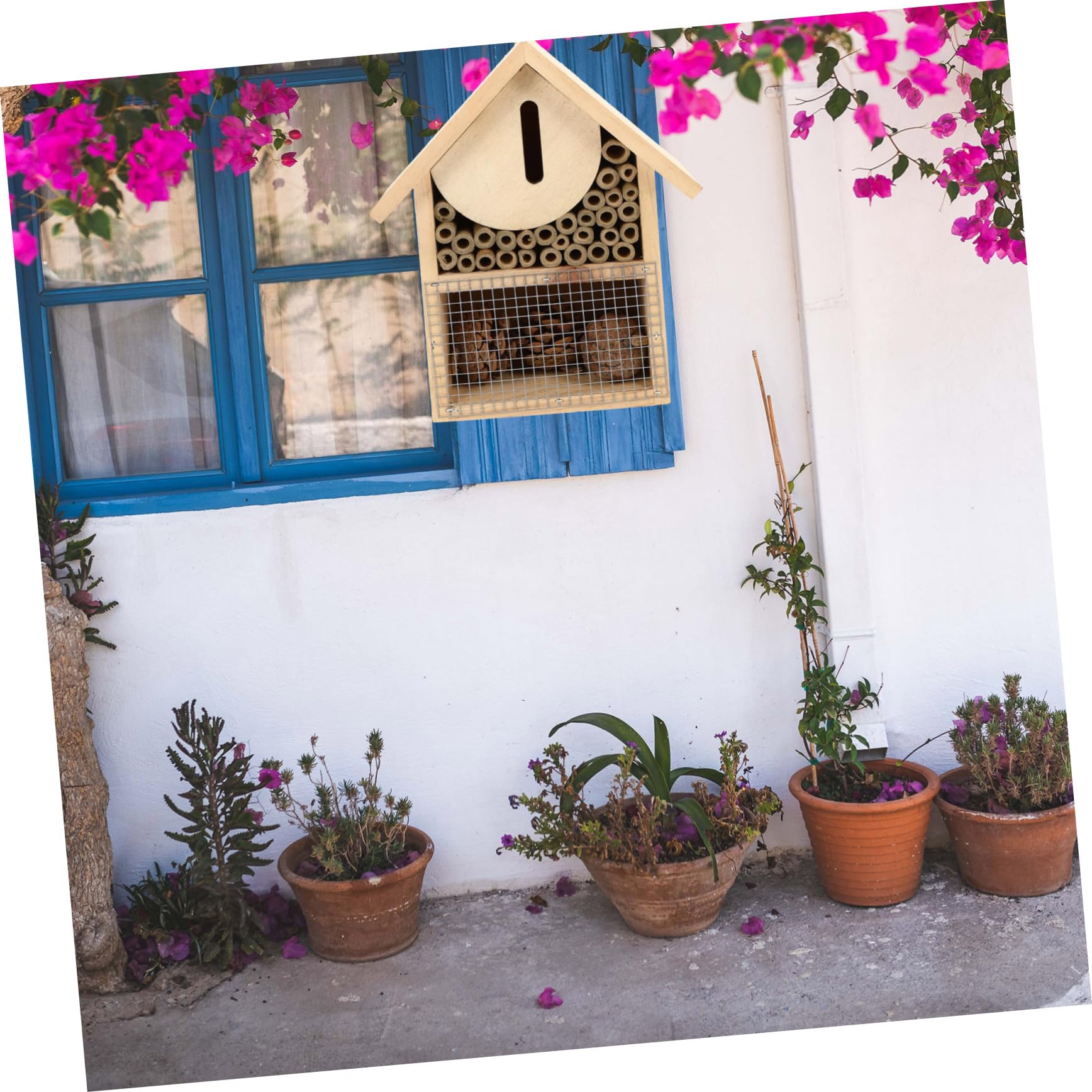 Casetta per Api in Legno Appeso per Giardino Design Decorativo per Insetti Solitari