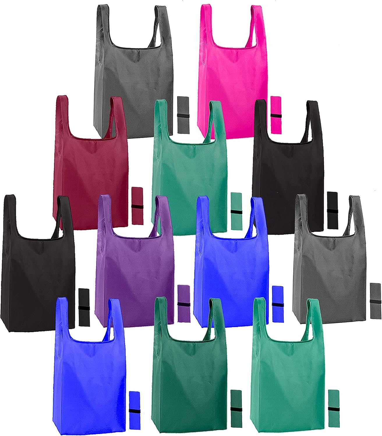 12 pack reusable bags for shopping. Ripstop Eco friendly