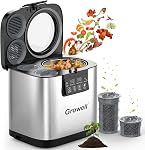 Growell Electric Composter for Kitchen, 4L Countertop Compost Bin with Carbon Filters, Visible Window, Auto-Clean, Quiet & Long-Life Upgraded Brushless Motor, Indoor Food Waste Composting Machine