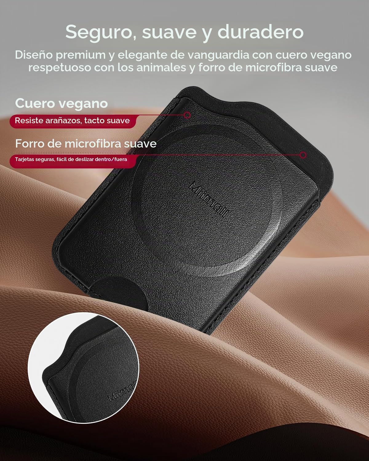 Miimall Cartera Magnetica Movil para Samsung Galaxy S26 S25 S24 Ultra/Plus/Edge/FE/A17/A56, Magnetic Wallet, mag-Safe Tarjetero Fino para 3 Tarjetas, Billetera Magnetica Movil para Samsung S26, Negro