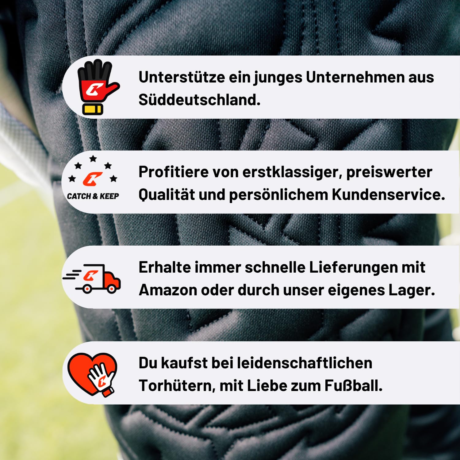 CATCH & KEEP Torwarthose Flight Protection lang - Premium Fußball Trainingshose - Sporthose für Herren, Damen und Kinder