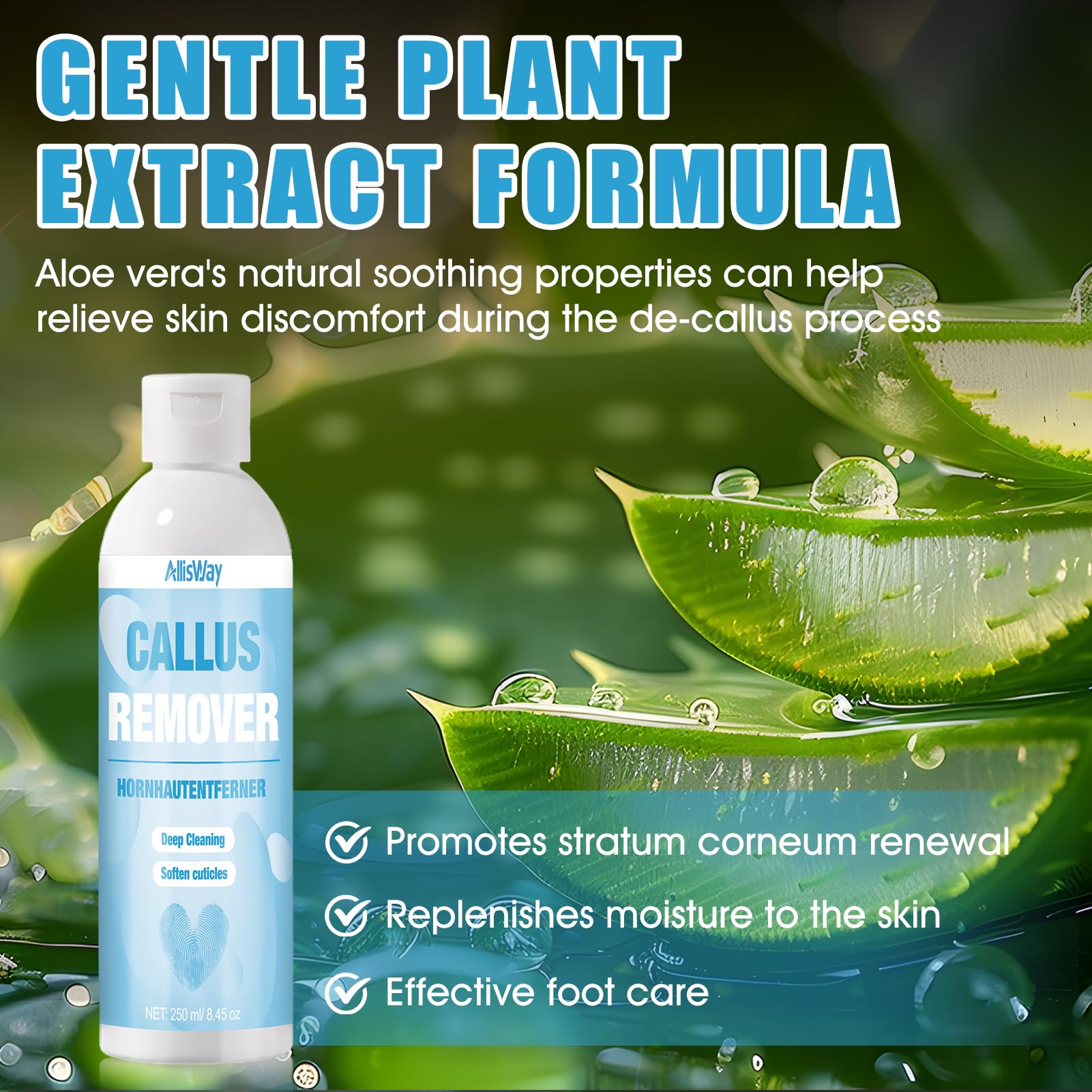 Cheratolitico Piedi, Callus Remover, Esfoliante Piedi, Lima per Piedi in Nano-Vetro, Ammorbidisce la Pelle dei Piedi, Idrata in Profondità, Allevia Secchezza e Screpolature, 250 ml