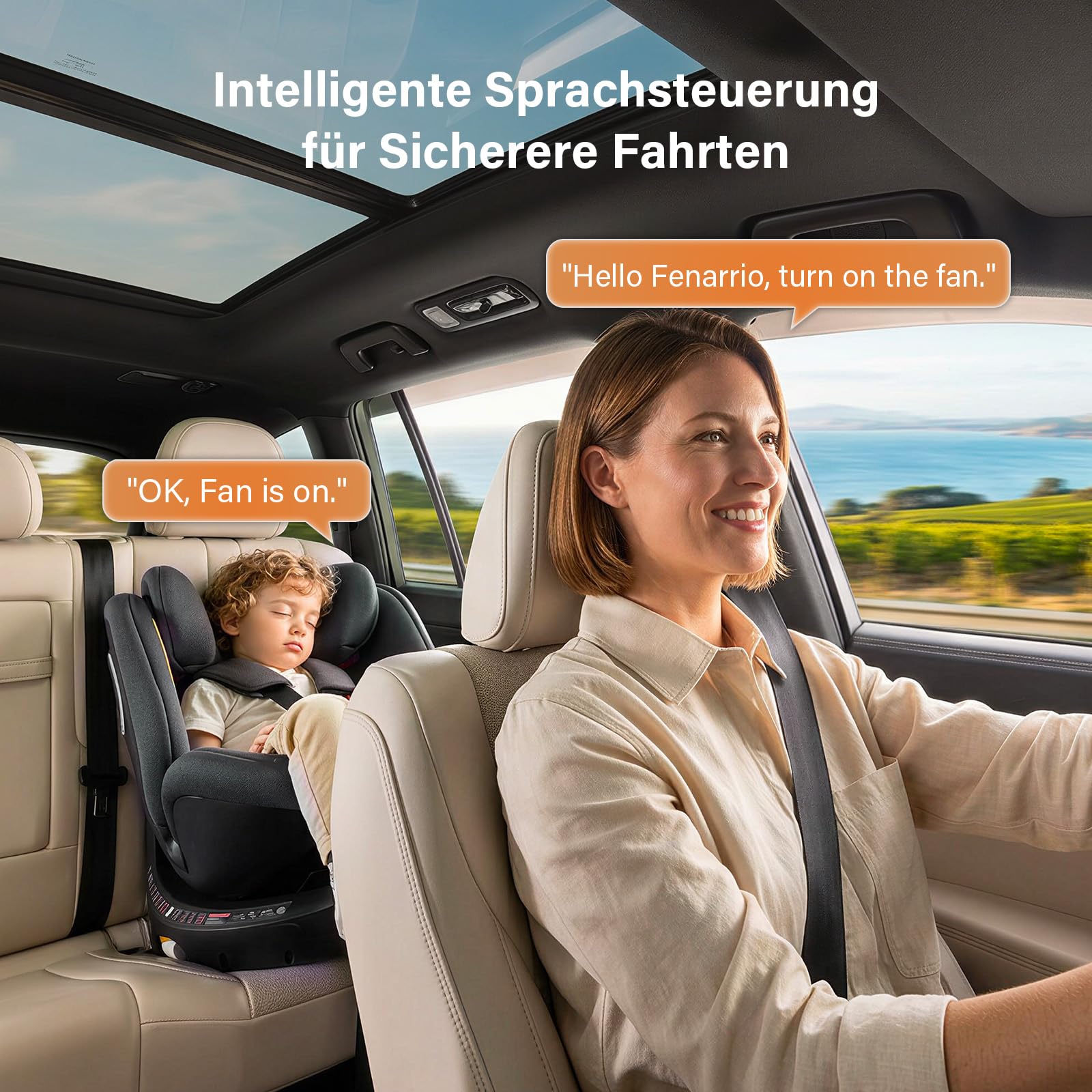 AS5 i-Size kindersitz, 360 Grad Drehbar, Mit ISOFIX, Schwarz | Zweizonen-Kühlsystem; Sprachsteuerung; i‑Size Standards Hinaus; Mit ISOFIX, 360°-Drehung; 0–12 Jahre, 40–150 cm(ca. 0-25 kg)