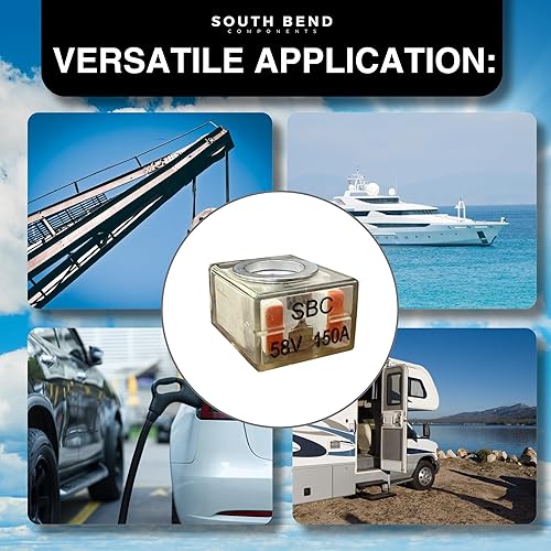 Miniatura 61 de South Bend Components Paquete combinado de fusible de batería de 250 A (MRBF) y bloque de terminales, 58 V CC máximo, IP66, protección contra