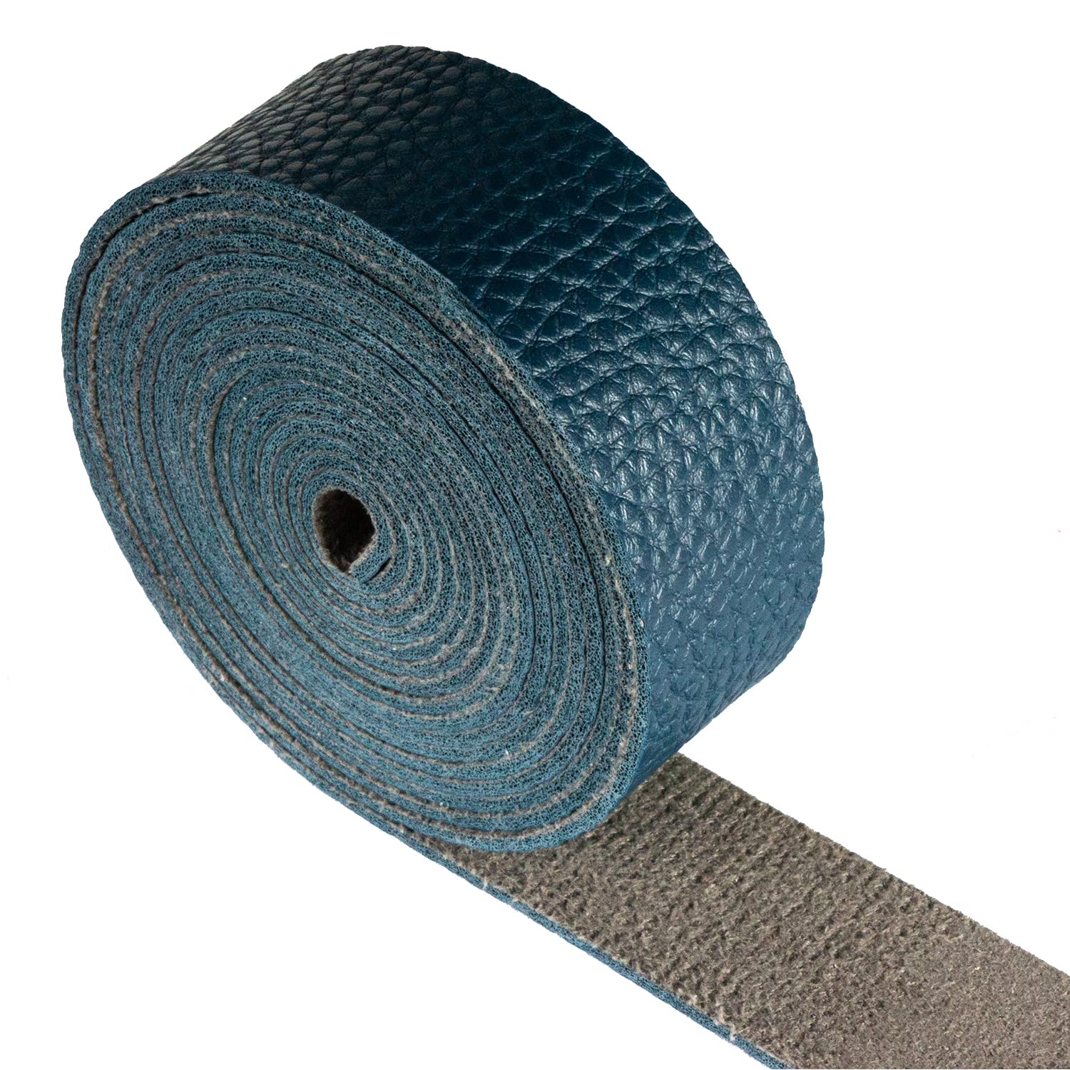 Lychee Pattern Leather Strap | 85 Inches Long | 1 Inch Wide | 1.8mm Thick | 1 Leather Strip for DIY Craft Projects, Clothing, Jewelry, Wrapping (Deep Blue)
