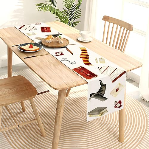 Miniatura 2 de Camino de mesa de mago de bruja, mago mágico, decoración de fiesta temática de cumpleaños, Halloween, hogar, cocina, comedor (13 x 72 pulgadas)