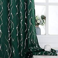 Vista 40 de BGment Room Darkening Curtains 95 Inches Long, Grommet Thermal Insulated Blackout Curtains with Wave Line and Dots Printed for Bedroom, 2 Panels