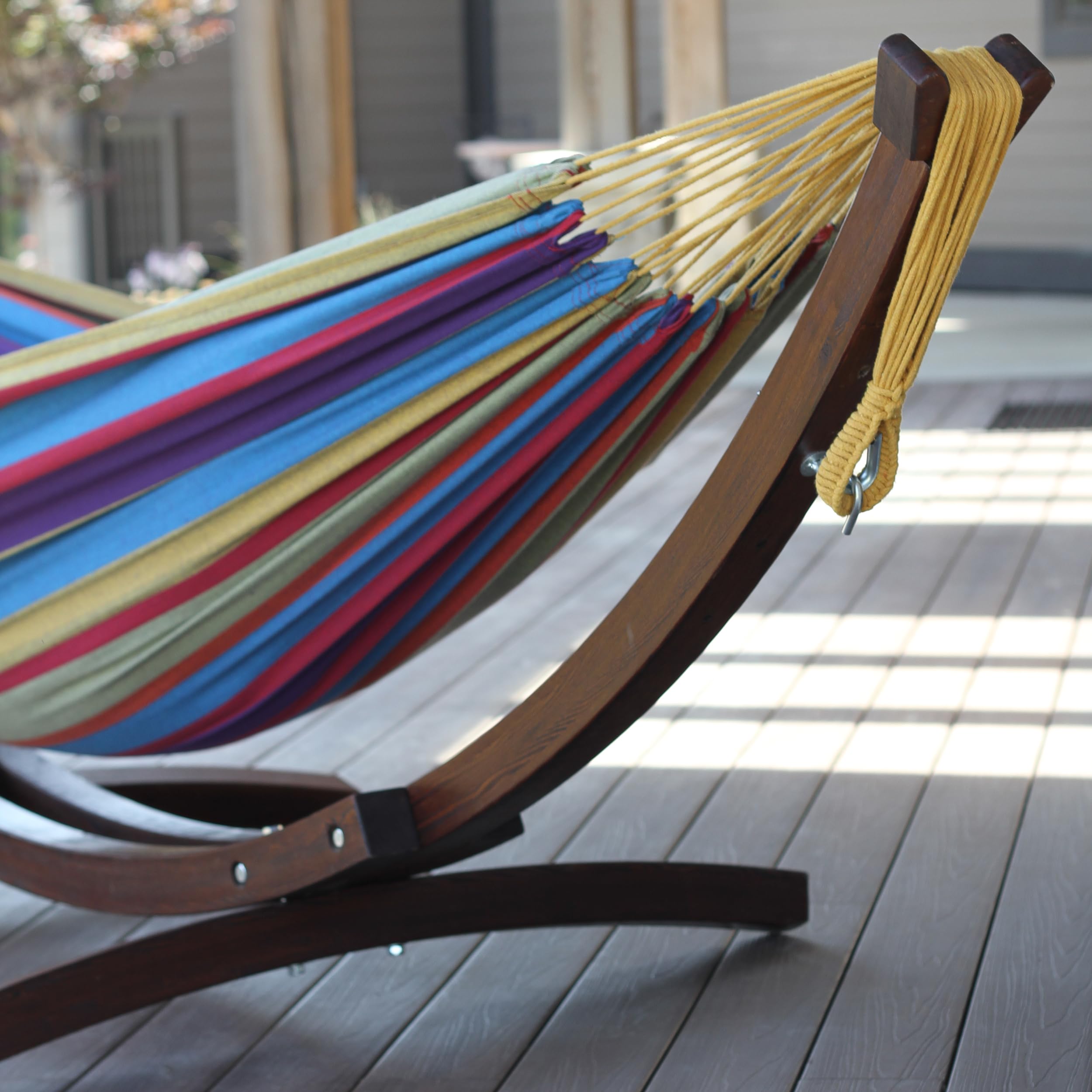 Vivere C8SPCT-20 Double hamac Coton avec Solide Support en pin - Tropical
