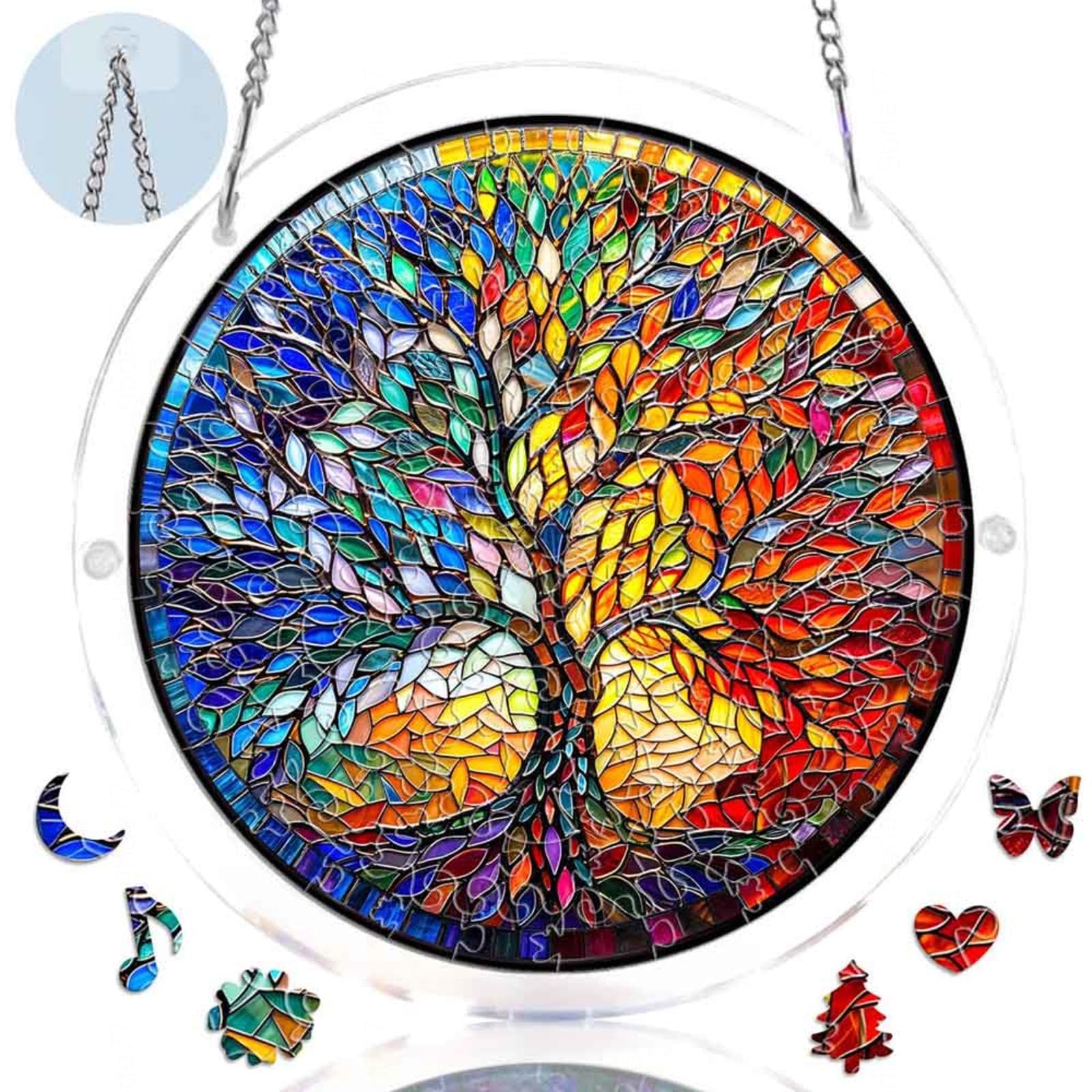 ZXGRfdefa Window pendant, Tree of Life Suncatcher 7.26inch Garden Suncatchers Gifts for Grandma