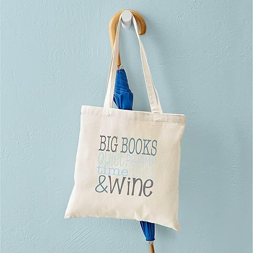 Miniatura 4 de CafePress Big Books, Pajamas,Quiet, Wine Blue Tote Bag Natural Canvas Tote Bag, Cloth Shopping Bag