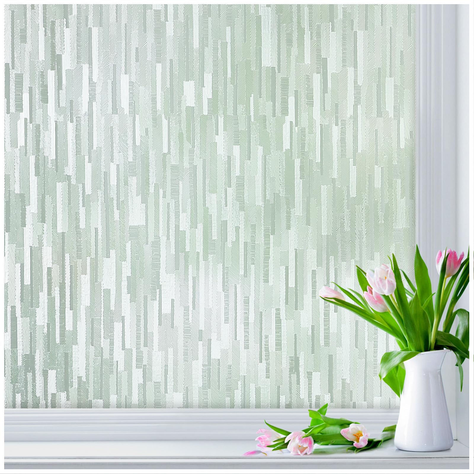 Lifetree Frosted Window Film Privacy and Anti-UV Protection Film for Glass Windows 44.5 * 200cm, Opaque Decorative Window Blinds Removable, Ideal for Home Office or Bathroom