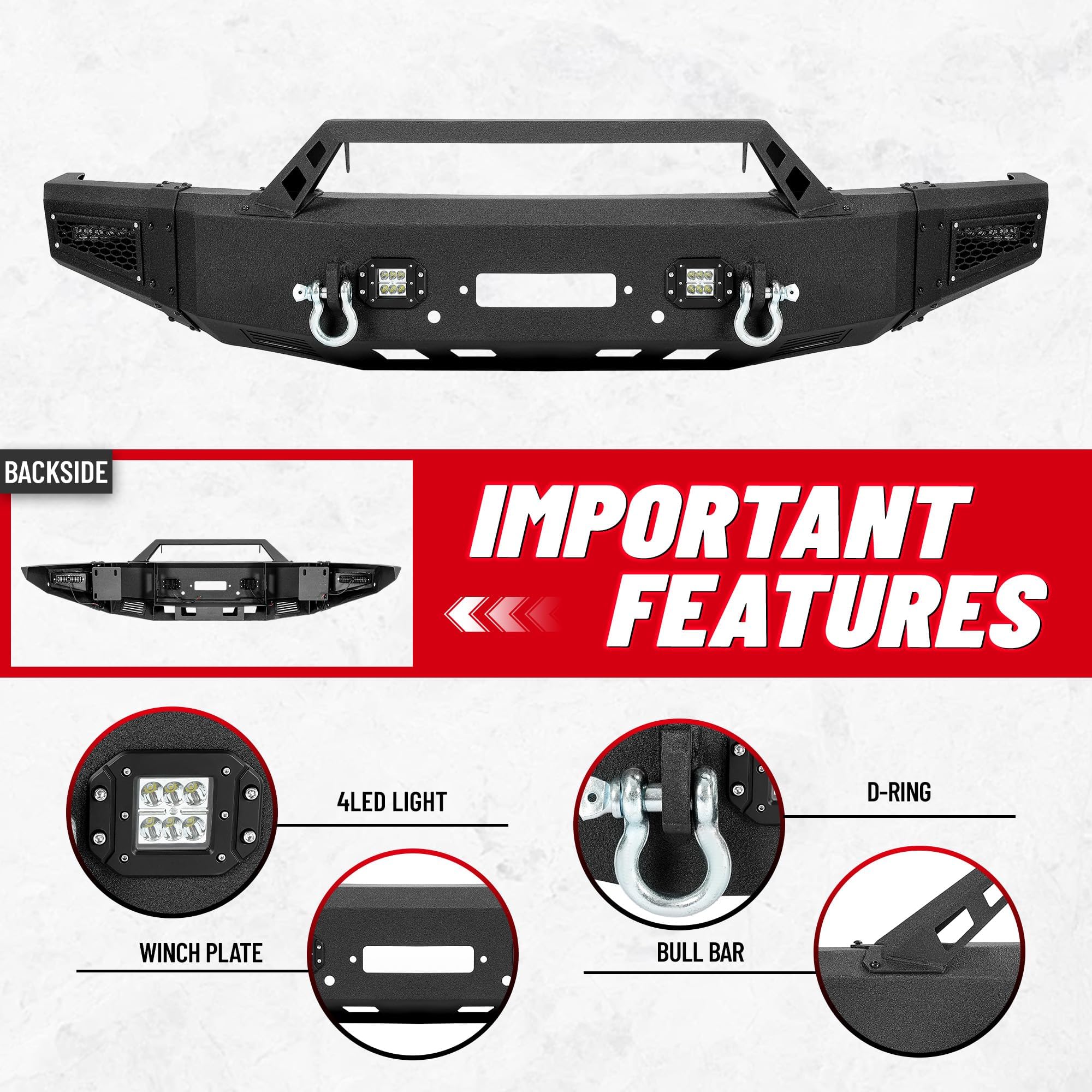 HECASA Front Bumper Assembly Compatible with - Product View
