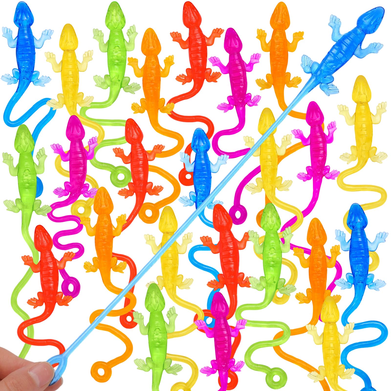 HLARTNET 26 PCS Sticky Gecko for Kids, Stretchy Sticky Lizards Toys Bulk for Reptile Party Favors, Children Lizards Gifts for Goodie Bags Stuffers Pinata Filler Students Rewards