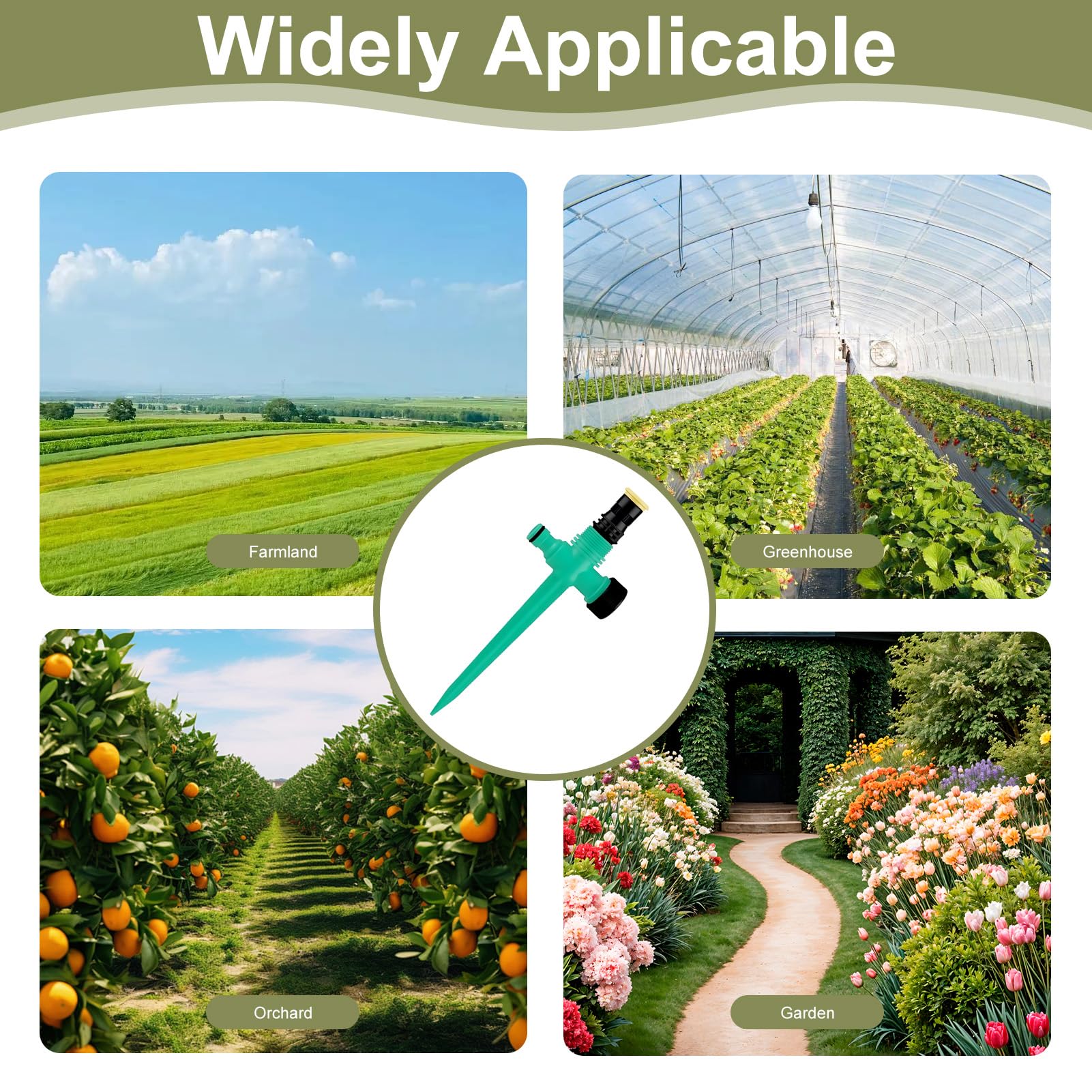 4 Arroseurs De Jardin Rotatifs 360° - Réglables 90/180/360°, Portée Jusqu'à 10 M - Pour Pelouse, Potager, Jeu Enfants - 9