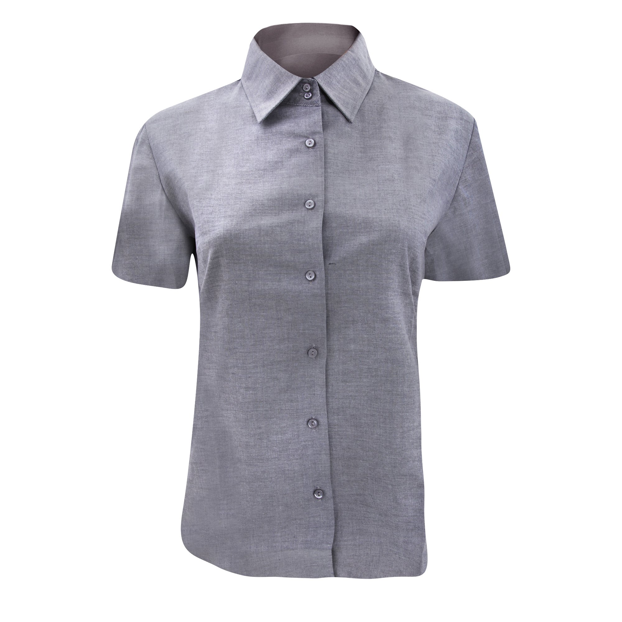 Russell (2Xl, Silver Grey) Collection Ladies/Womens Short Sleeve Easy Care Oxford Shirt Silver,Grey