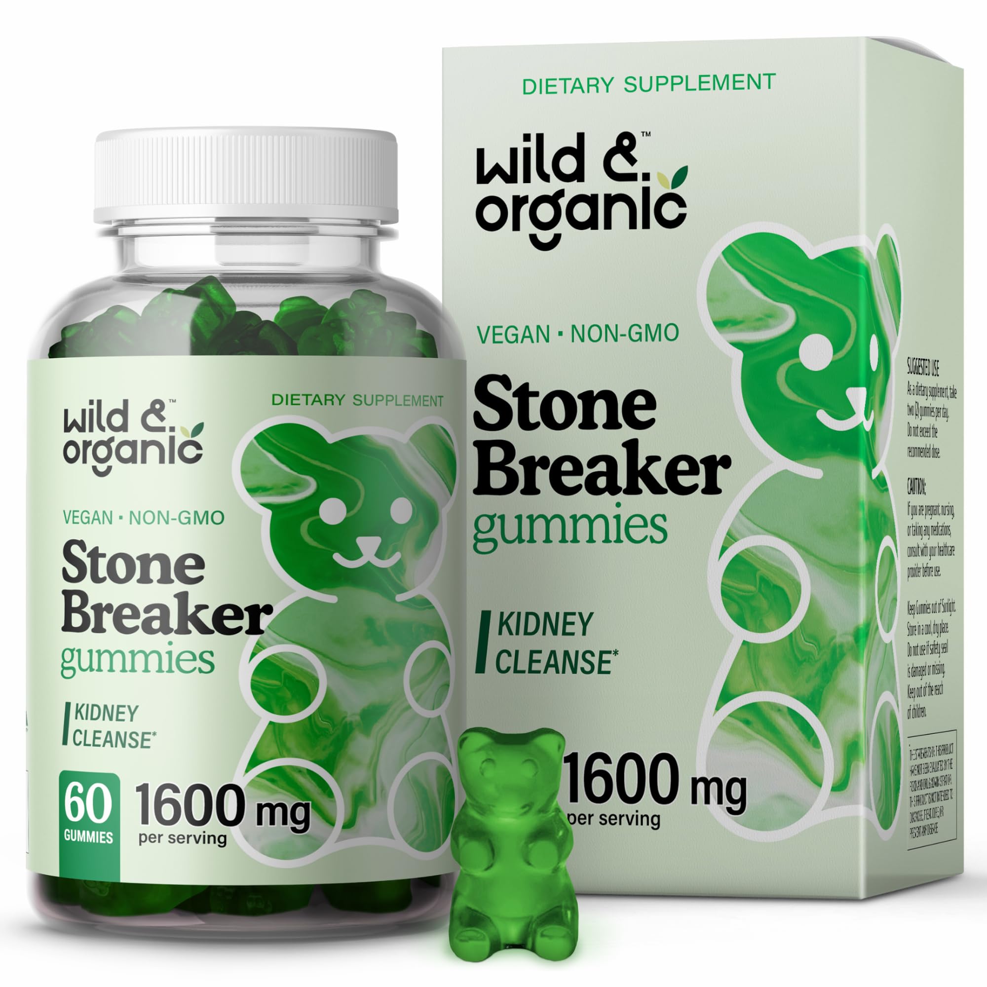 Wild & Organic Stone Breaker Gummies - Natural Chanca Piedra Chewable Health Supplement for Gallbladder Support - May Help with Liver, Kidney, Urinary Tract Cleanse - Vegan, Gluten-Free - 60 Count