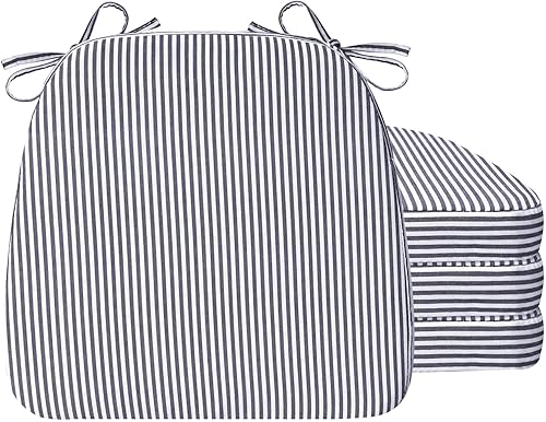 Miniatura 67 de AAAAAcessories Cojines en forma de D, espuma de 2 pulgadas de grosor, con lazos y funda extraíble lavable a máquina, 17 x 16 pulgadas, juego de 4