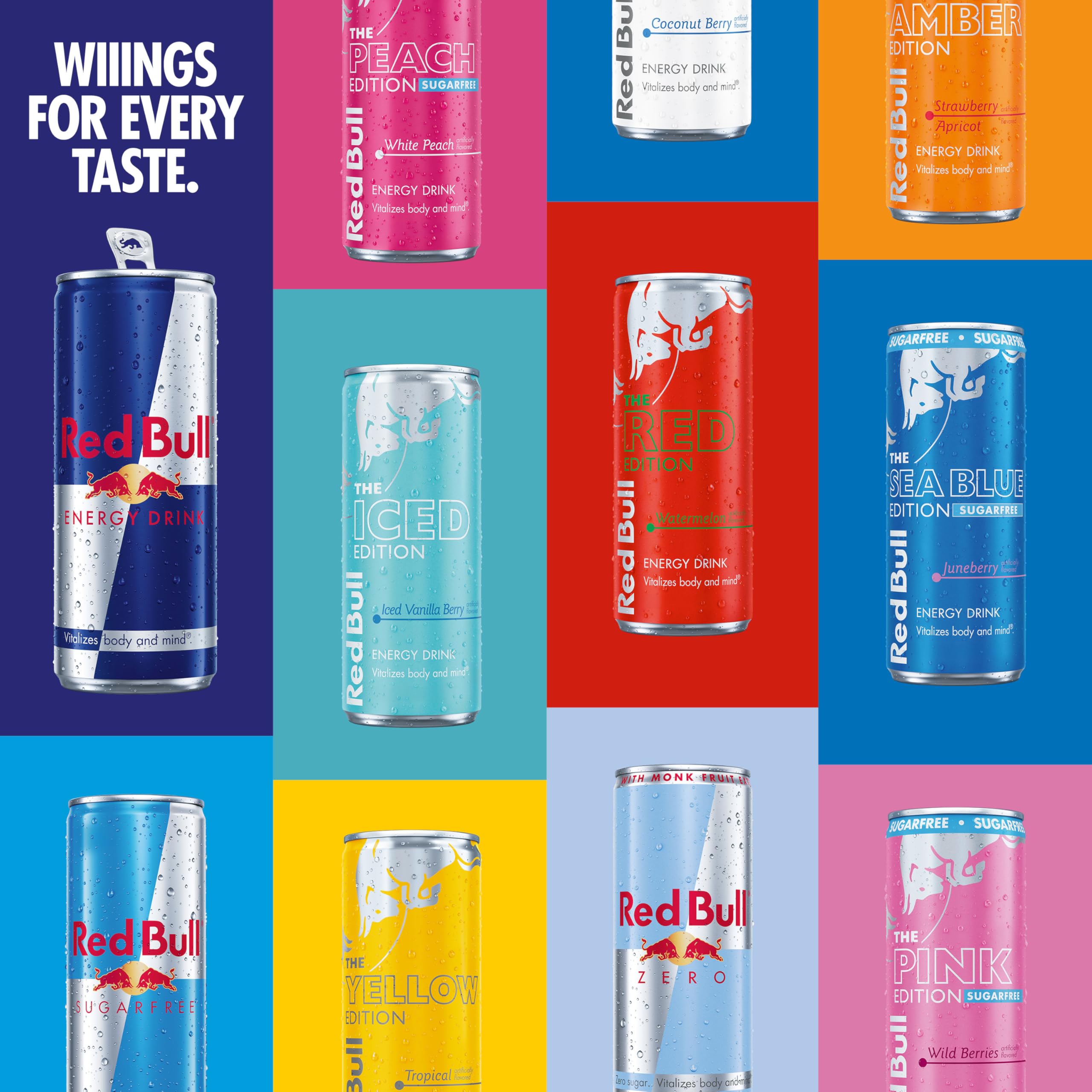 Red Bull Édition Pêche Boisson Énergisante, Pêche Blanche, 250 ml, 24 canettes, avec 80 mg de Caféine, Taurine et Vitamines B