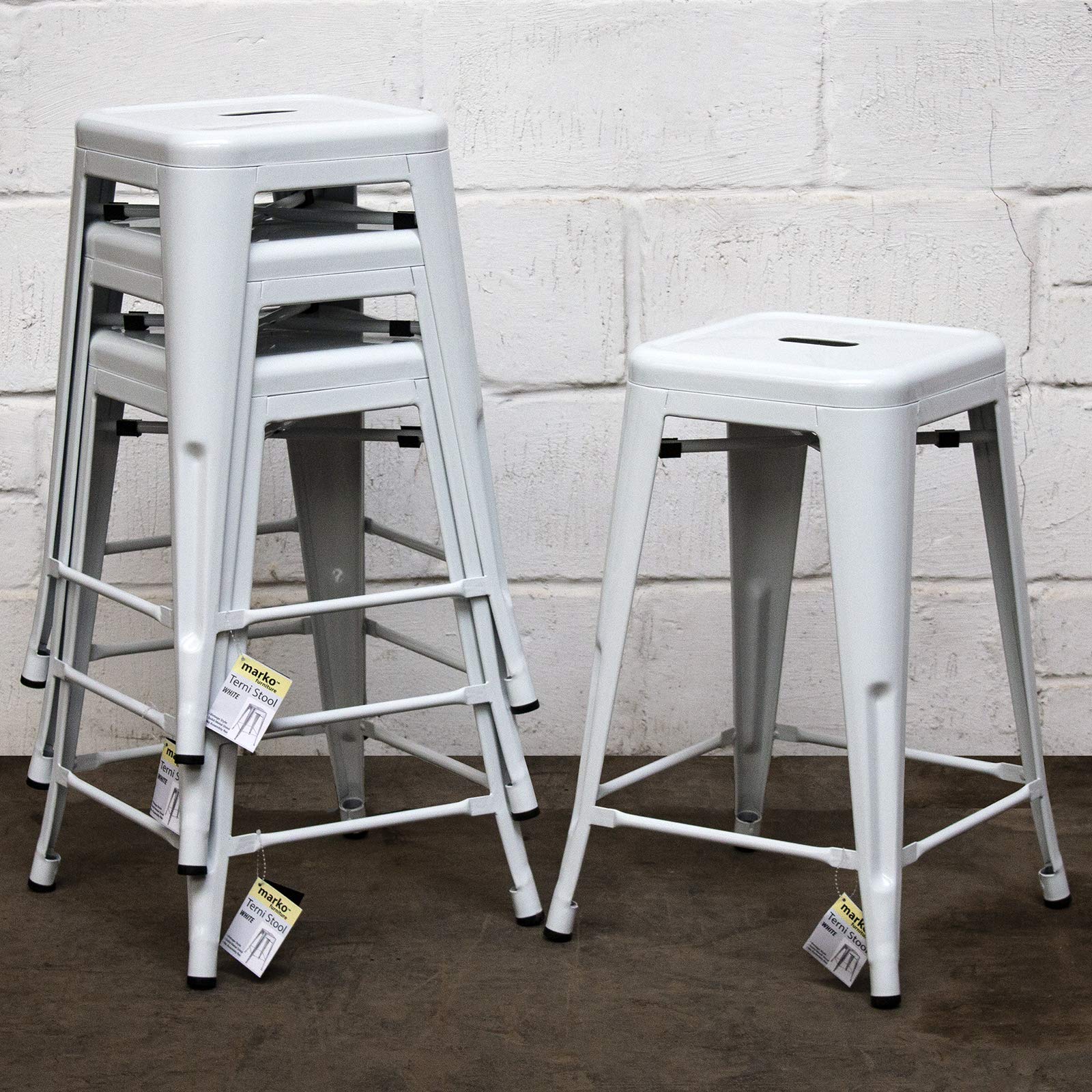 White Metal And Wood Bar Stools White is the color people of class