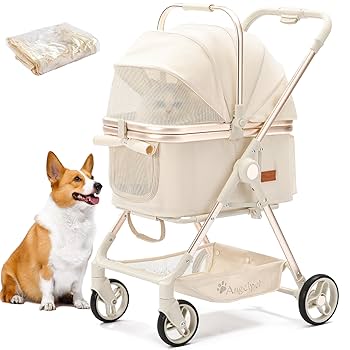 Angelpet ペットカート 分離型 犬用 バギー いぬ用 4輪　カーキ Amazon | Angelpet ペットカート 分離型 犬用 バギー いぬ用 4輪