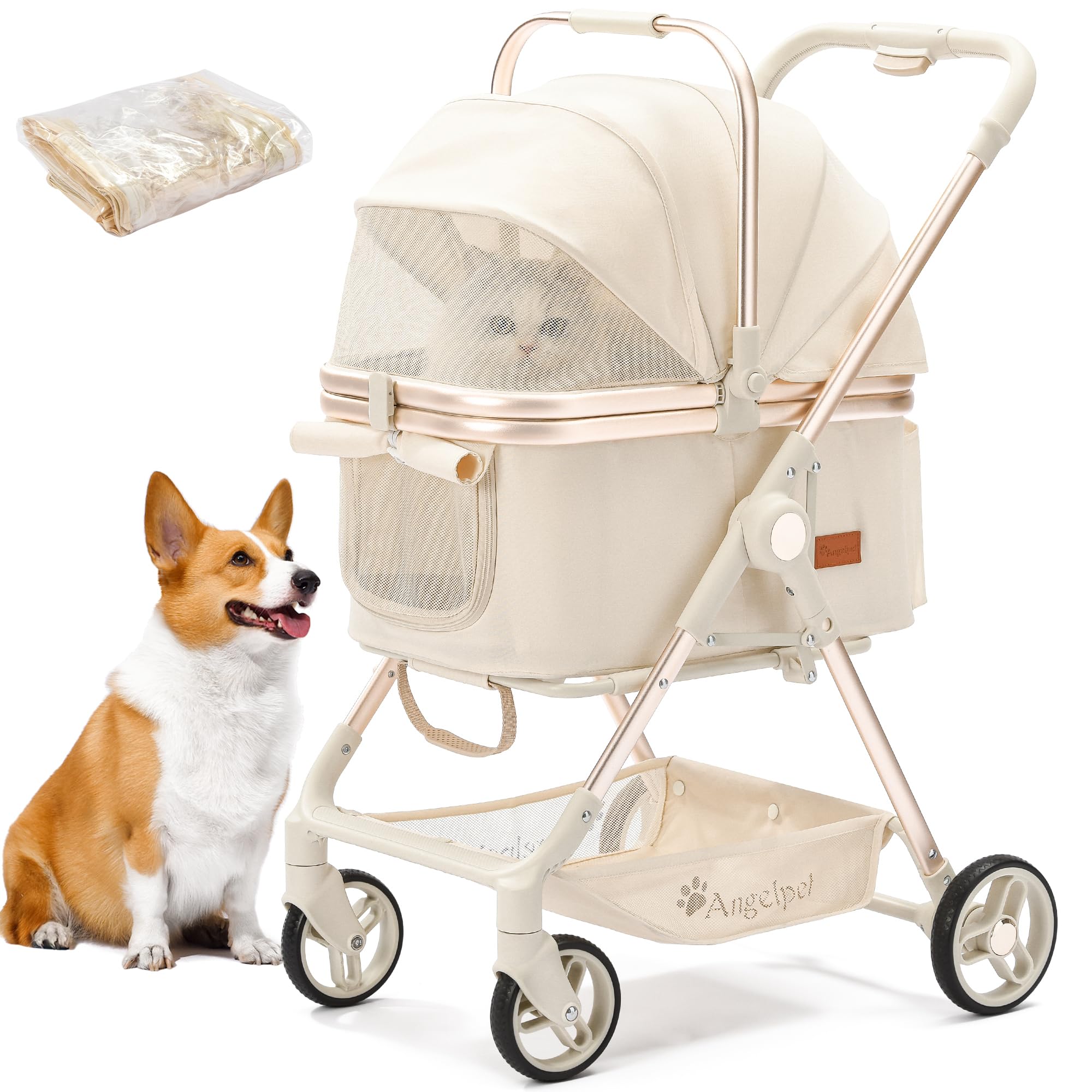 Amazon.co.jp: Angelpet ペットカート 4輪 分離型 3WAY