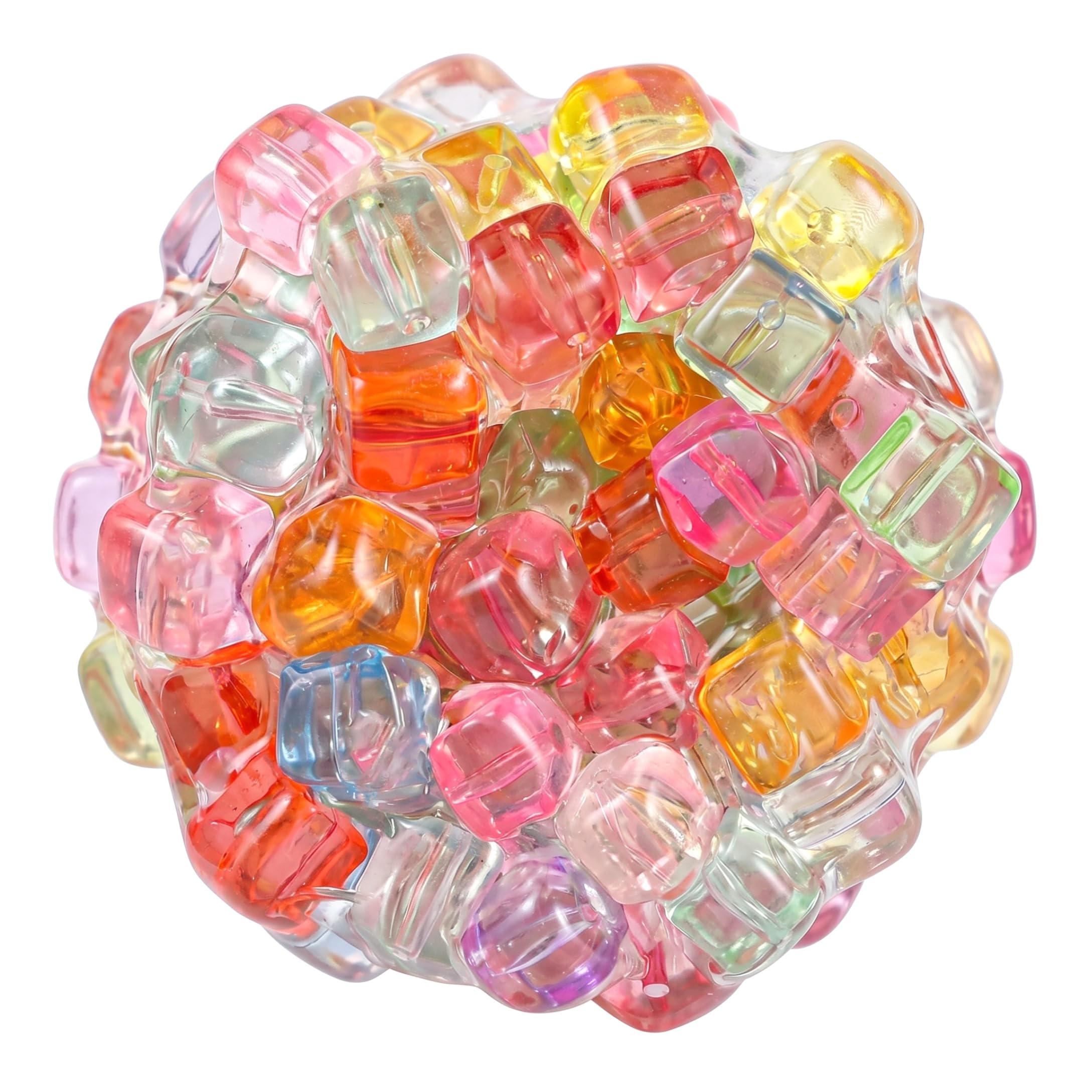 Crunchy Stress Ball Colorful Ice Cube Squeeze Fidget Toys With Vintage Stained glass Look Soft Anxiety Relief Toys