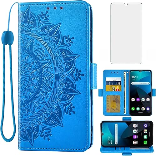 Asuwish Compatible con LG Premier Pro Plus 6.1 pulgadasHarmony 4K40SK41 Funda tipo cartera y protector de pantalla de vidrio templado, soporte para Asuwish Compatible con LG Premier Pro Plus 6.1 pulgadasHarmony 4K40SK41 Funda tipo cartera y protector de pantalla de vidrio templado, soporte para