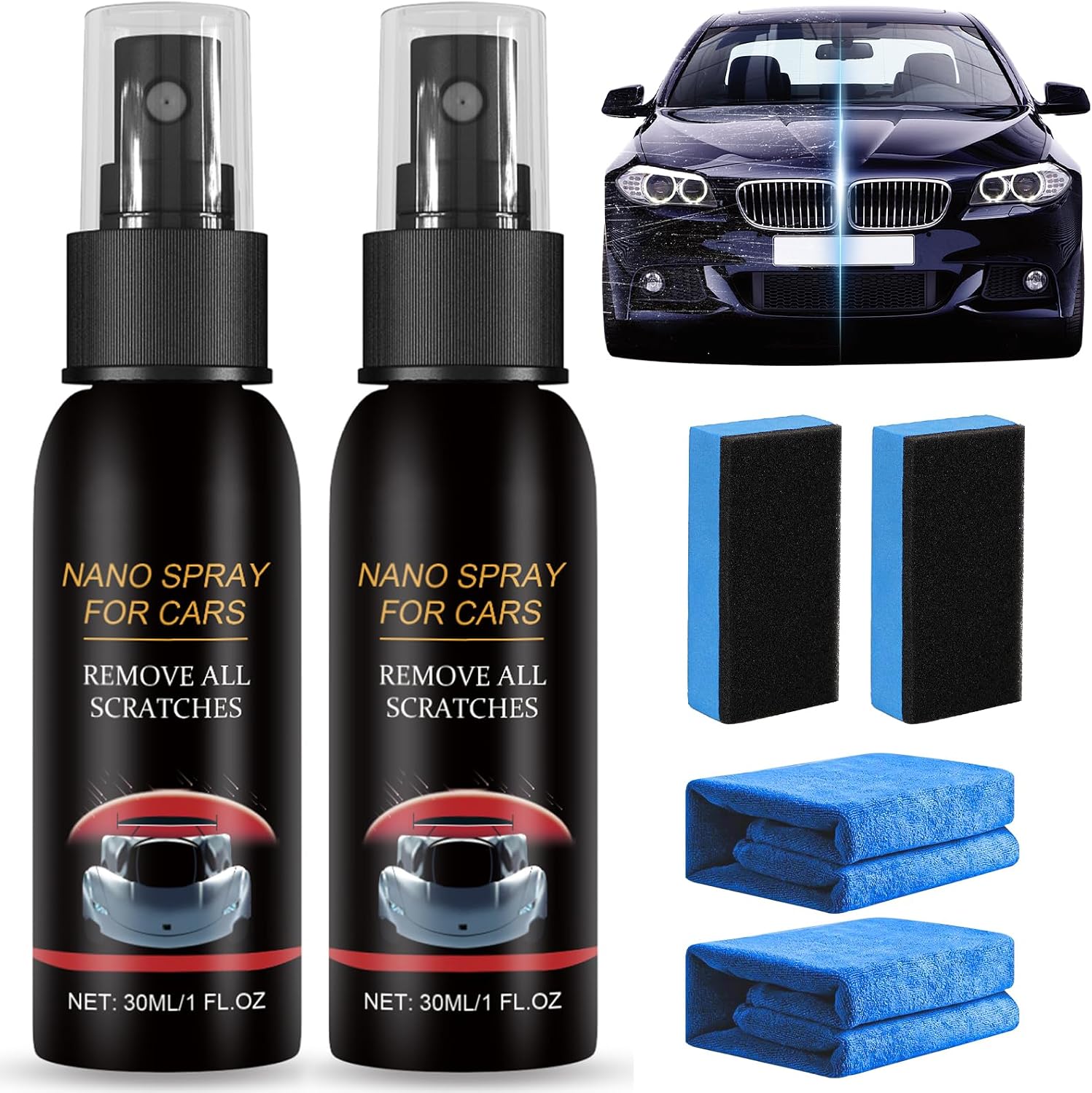 Nurafix Auto Spray Kratzer Entfernen Nano Spray Auto Quick Effect Coating Agent Autolack Beschichtungsspray f r Glanz und Schutz Einsetzbar f r Auto Boot Motorrad