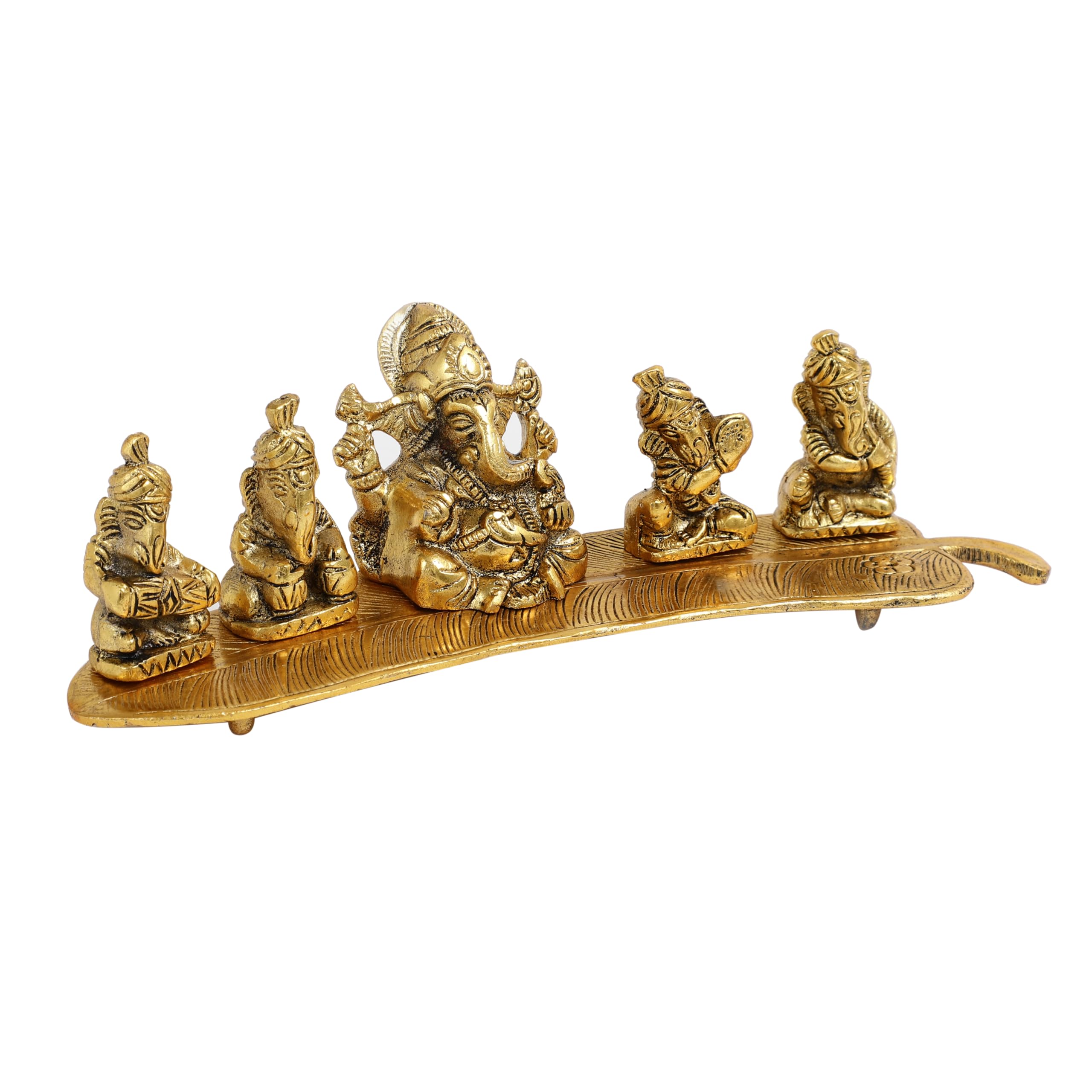 PURESTORY Idolo Ganesh per la casa con scatola regalo in velluto rosso | Idolo di Ganesha per la decorazione della casa | Idolo di Ganesh con flauto | Decorazione per la casa, sala Pooja, tavolo da