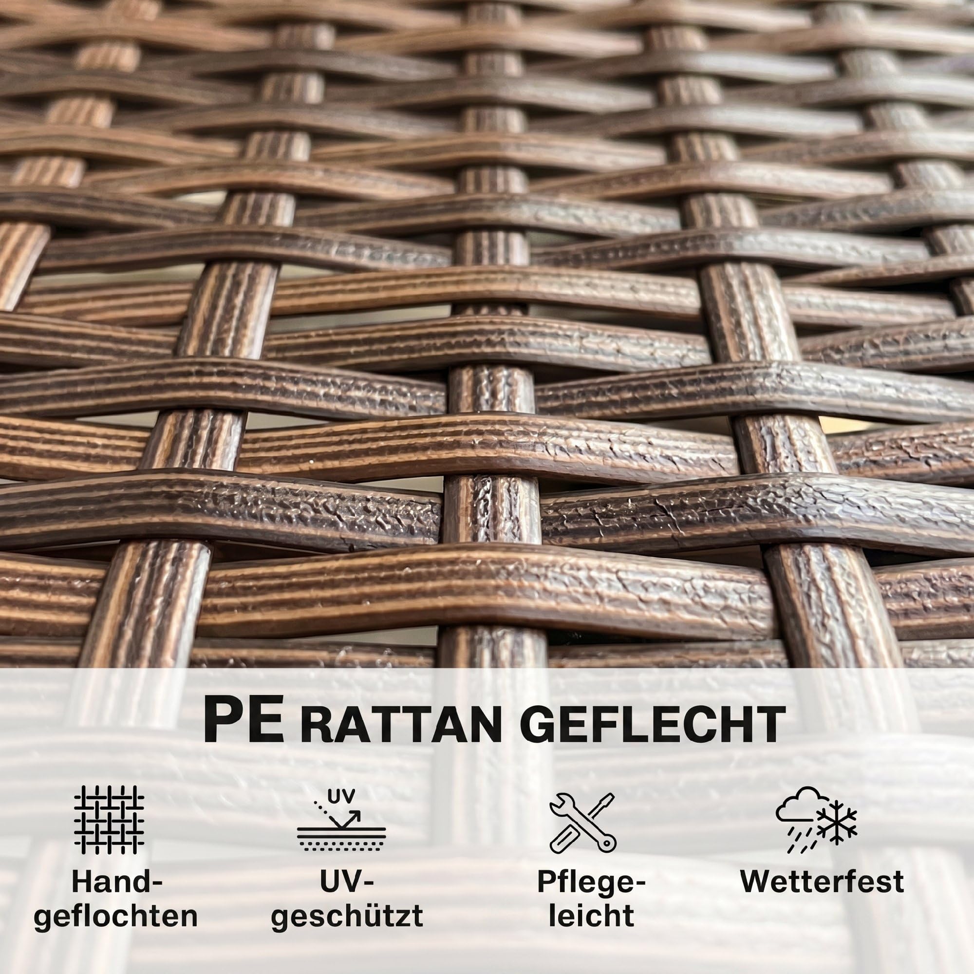 Outsunny Gartensofa 2-Sitzer Rattansofa mit Kissen Loungesofa, Wetterfest Couch für Garten Terrasse Balkon, Poly Rattan, Khaki