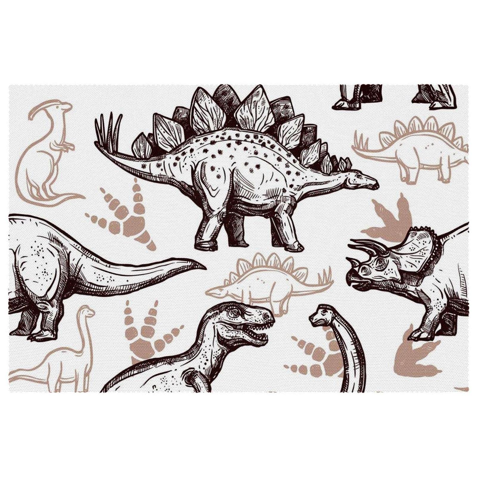 Set de table dinosaure antidérapant et thermorésistant de 30,5x45,7cm pour table à manger lavable