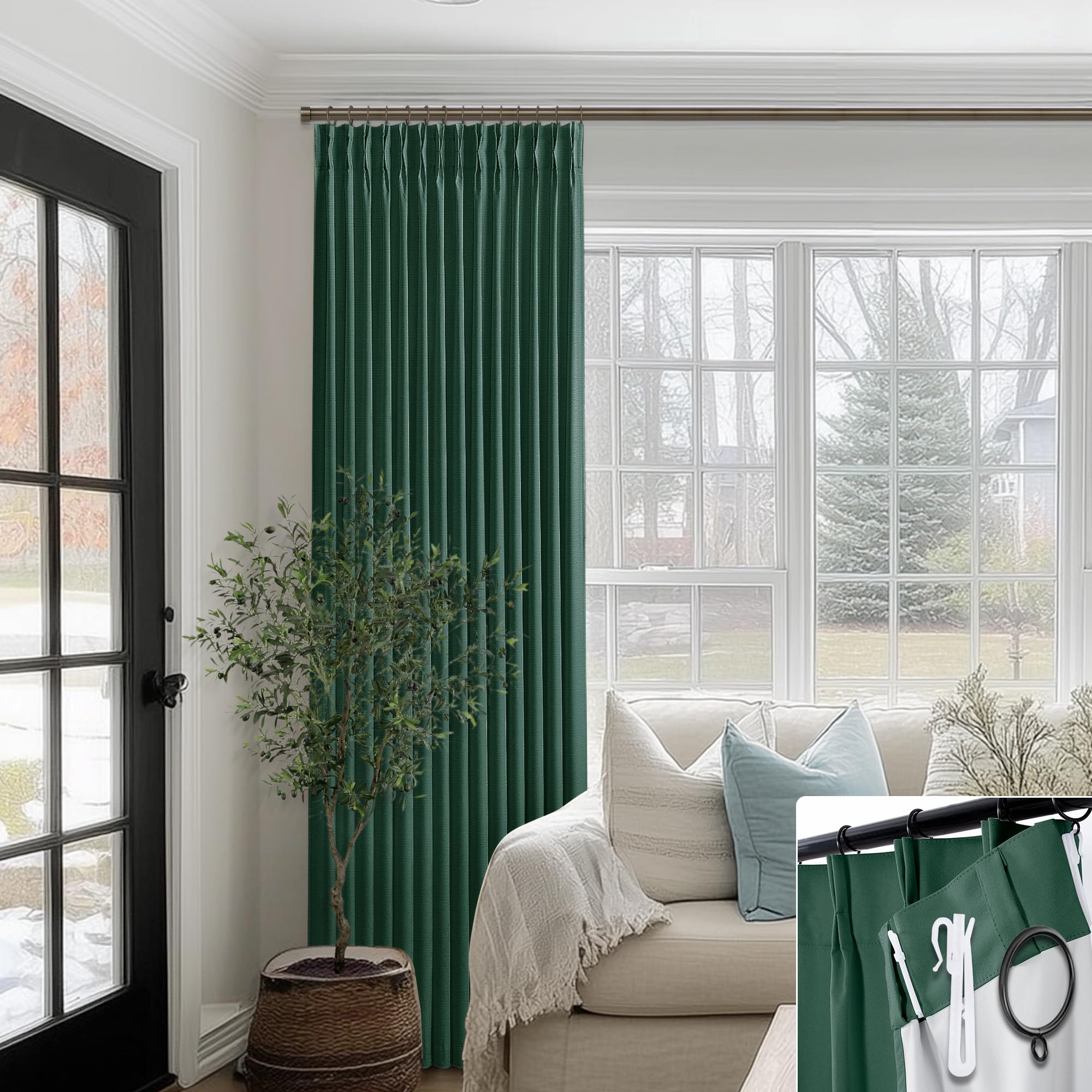 Bagaille VELOURS CURTAIN ★ GREEN Amazon.com: Topfinel 94 Inch Green Velvet Curtains for