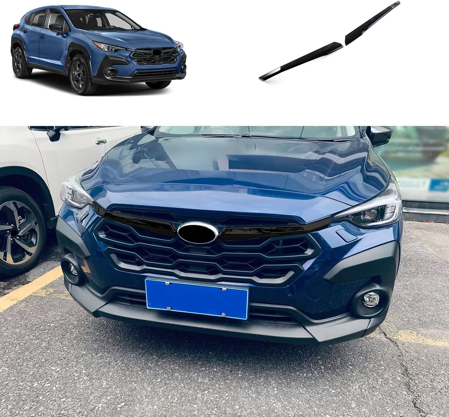 Front Grille Trim Compatible With Subaru New Crosstrek 2024 2025 2026 Front Left/Right Grille Mesh Frame Exterior Car Accessories ABS 2PCS(Carbon Fiber Style) Not fit for Wilderness