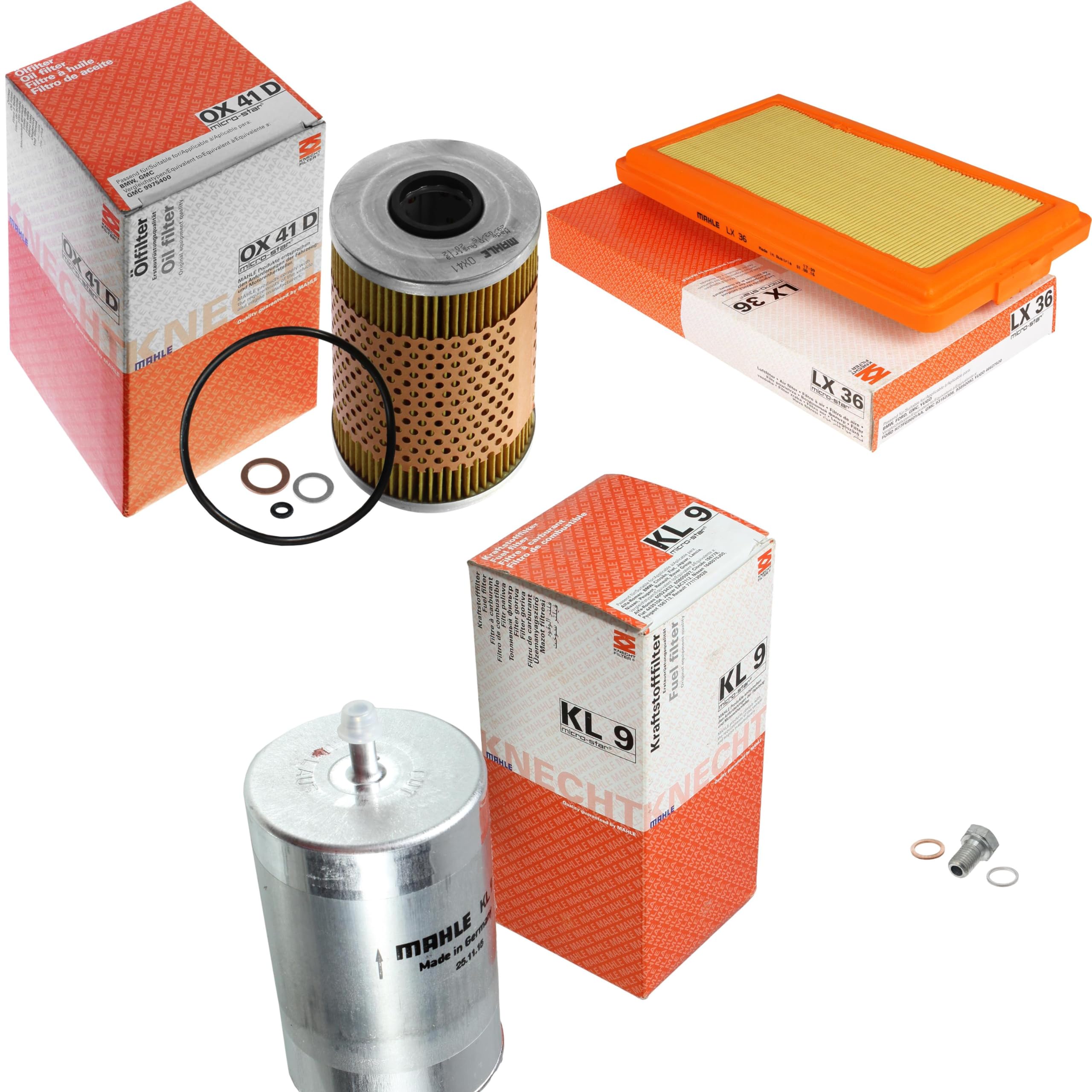 Paquete de inspección Kit de mantenimiento con filtro de aceite OX 41D, filtro de aire LX 36, filtro de combustible KL 9, tornillo de cierre