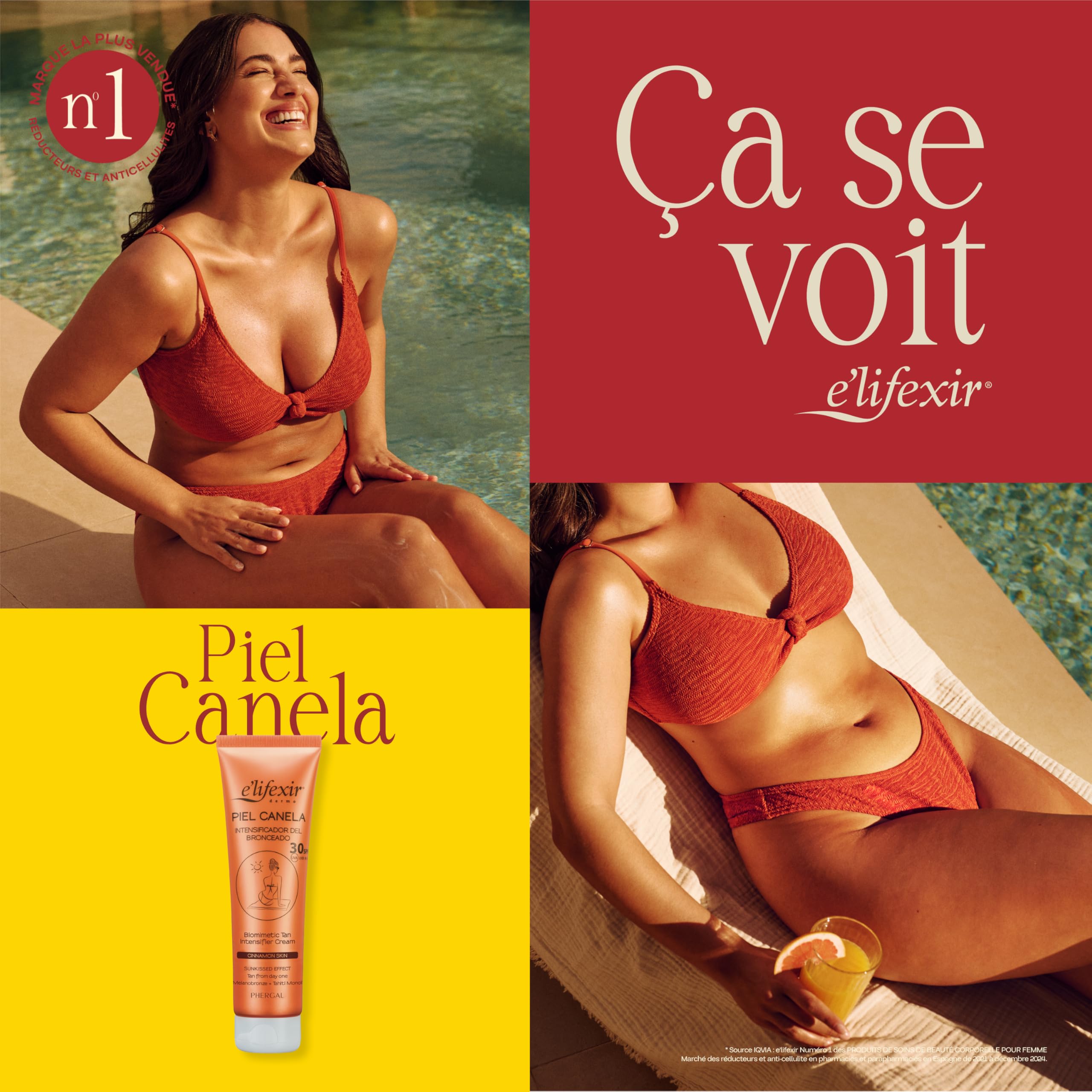 Elifexir Piel Canela. Gel Accélérateur de Bronzage | Activateur de Bronzage | Bronzage Intense, Naturel & Durable | Autobronzant Activateur de Mélanine | Monoi Tahiti et Shea SPF30 Waterproof 150ml