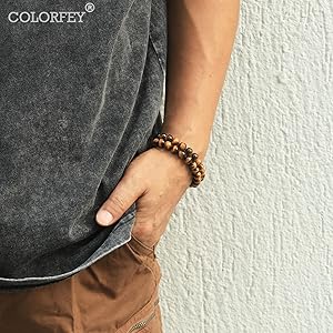 Amazon.com: COLORFEY Tigers Eye Bracelet for Men - Premium