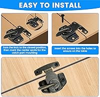 Vista 5 de SDTC Tech Paquete de 2 cerraduras de mesa de comedor, resistentes para mesa de entrenamiento de comedor, hebillas de resorte de metal para mesas