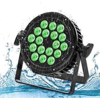 HOLDLAMP RGBW Waterproof Par Light IP65,18 LED Par Lamps DMX512 Stage Lights with 105cm Power Cord DJ Light Effects for Wedding Club Party Concert Bars Show [Energy Class A+++]