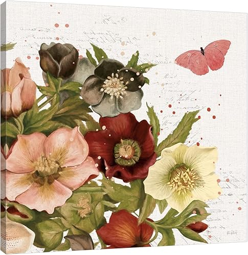 Jaxson Rea "Vintage Petals III Gallery Wrapped Canvas by Katie Pertiet, 24" x 24"