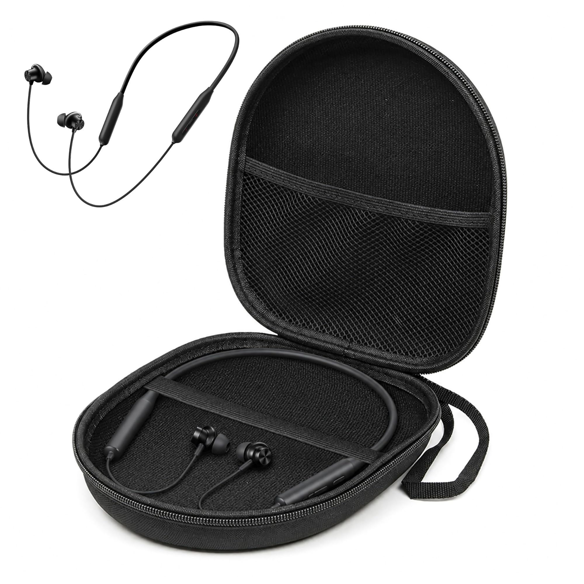 Sounce Hard EVA Case for OnePlus Bullets Neckband Wireless Z3, Z3 (E307A), Wireless Z2 ANC, Wireless Z2, Shockproof Travel Pouch for Bluetooth Earphones (Black)-image-34