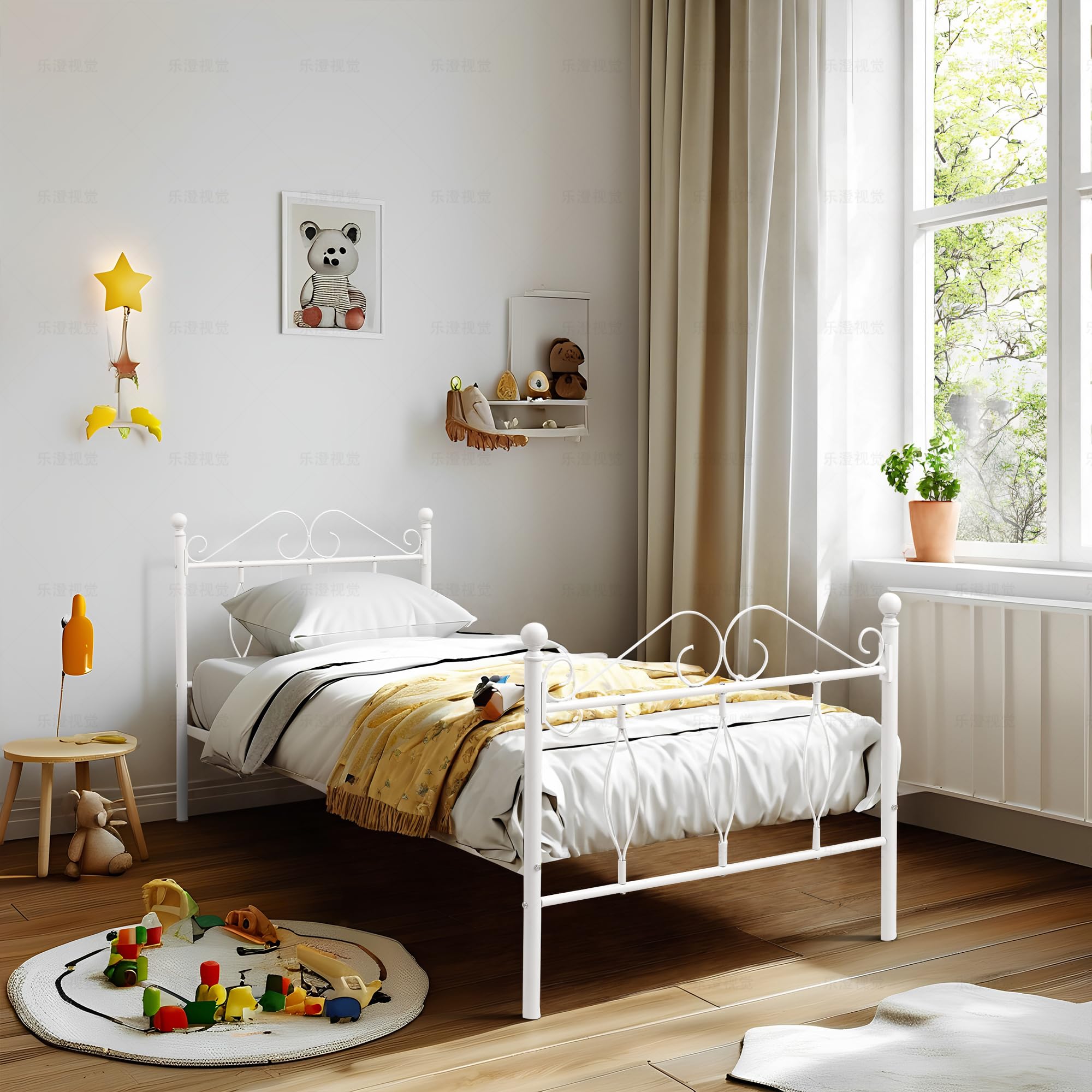 Single Bed – Pickup Only/ NO SHIPPING HOMYLIN Single bed metal frame Nordic iron bed,metal bed for