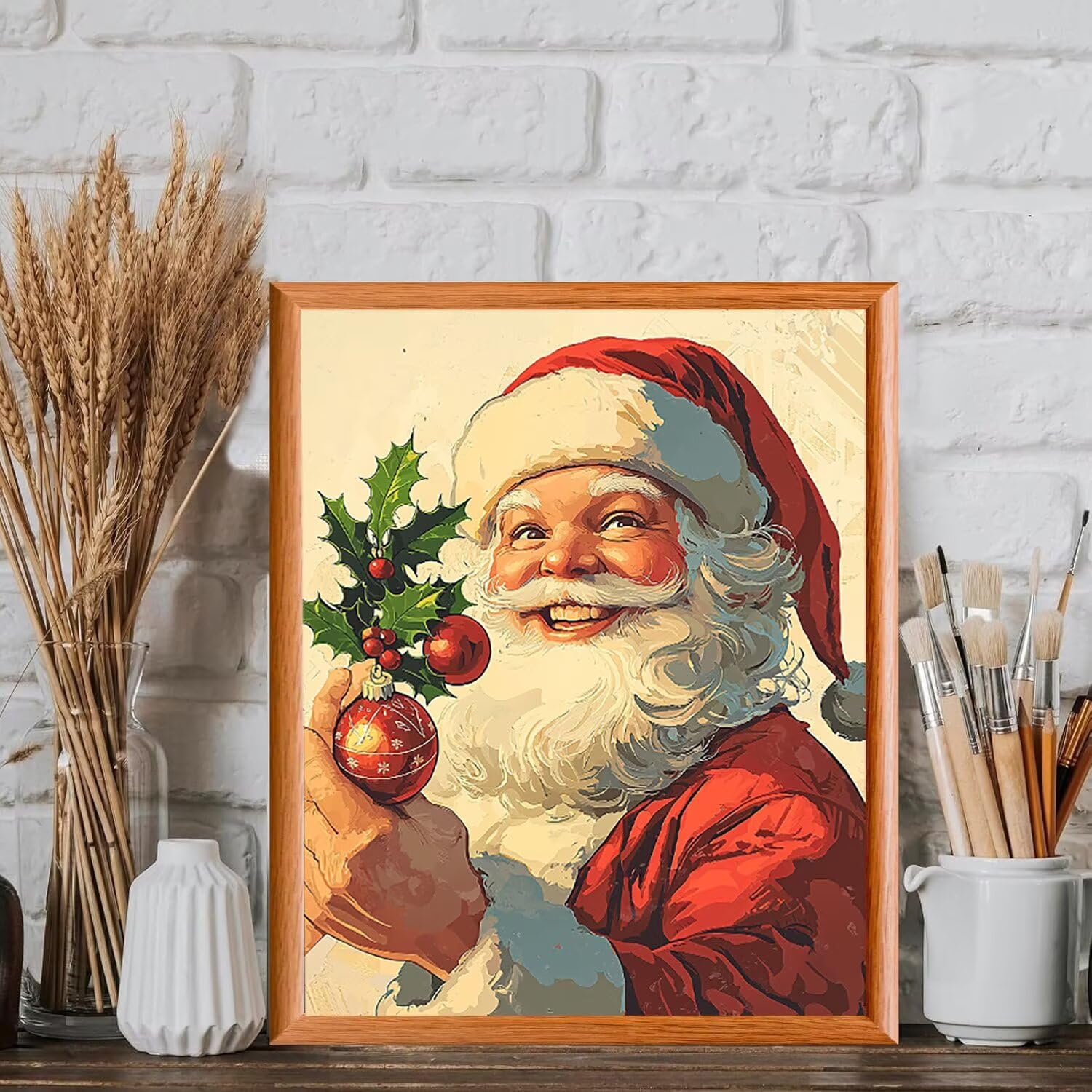 WEISHIWE Dipingere con i Numeri Adulti Babbo Natale, 80x100cm s-864