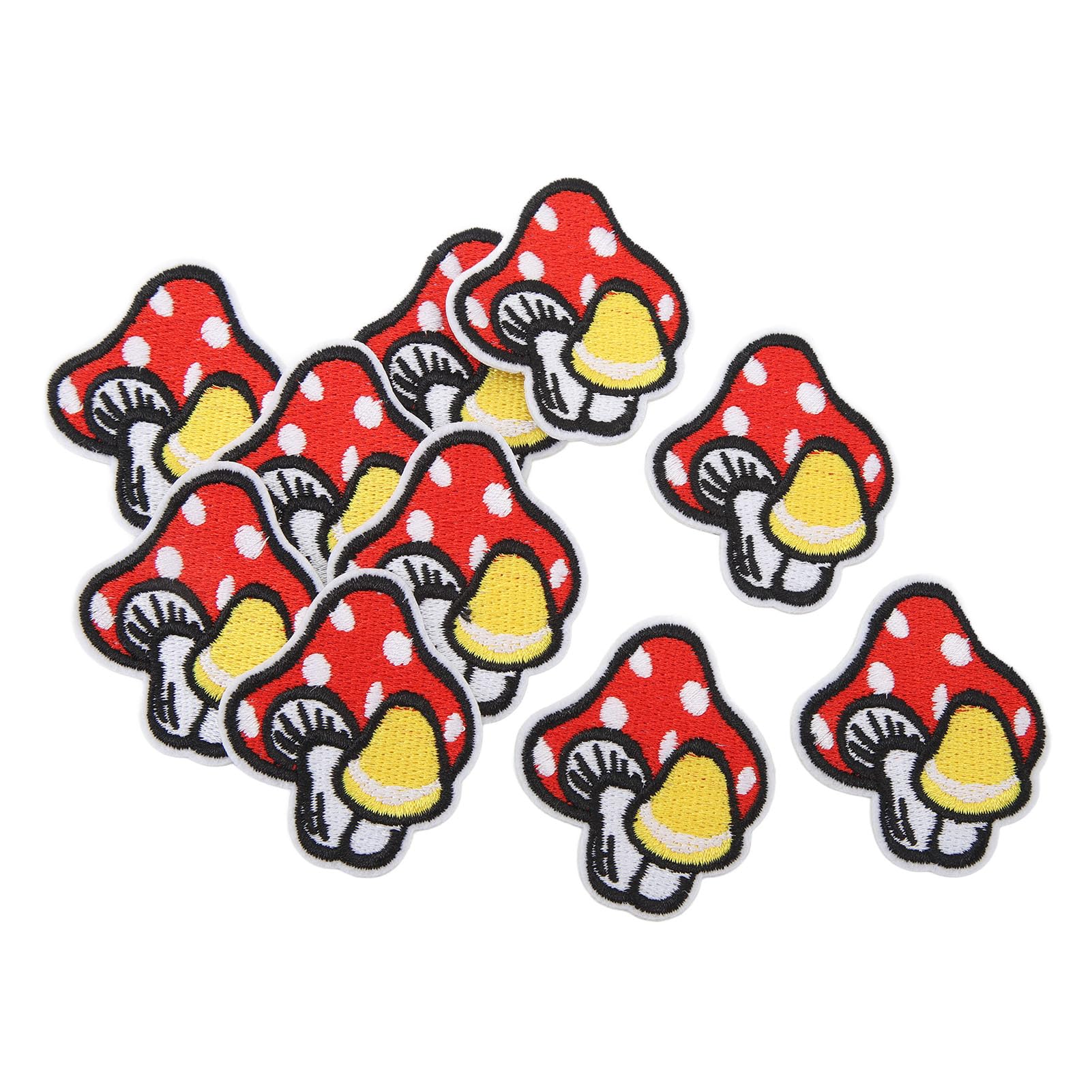 30PCS Mushroom Iron on Patches, Embroidered Patches Mini Mushroom Stickers Clothing Patches Unique DIY Embroidered Mushroom Stickers Sew on Patches for Clothing Dress Hat Plant Decoration