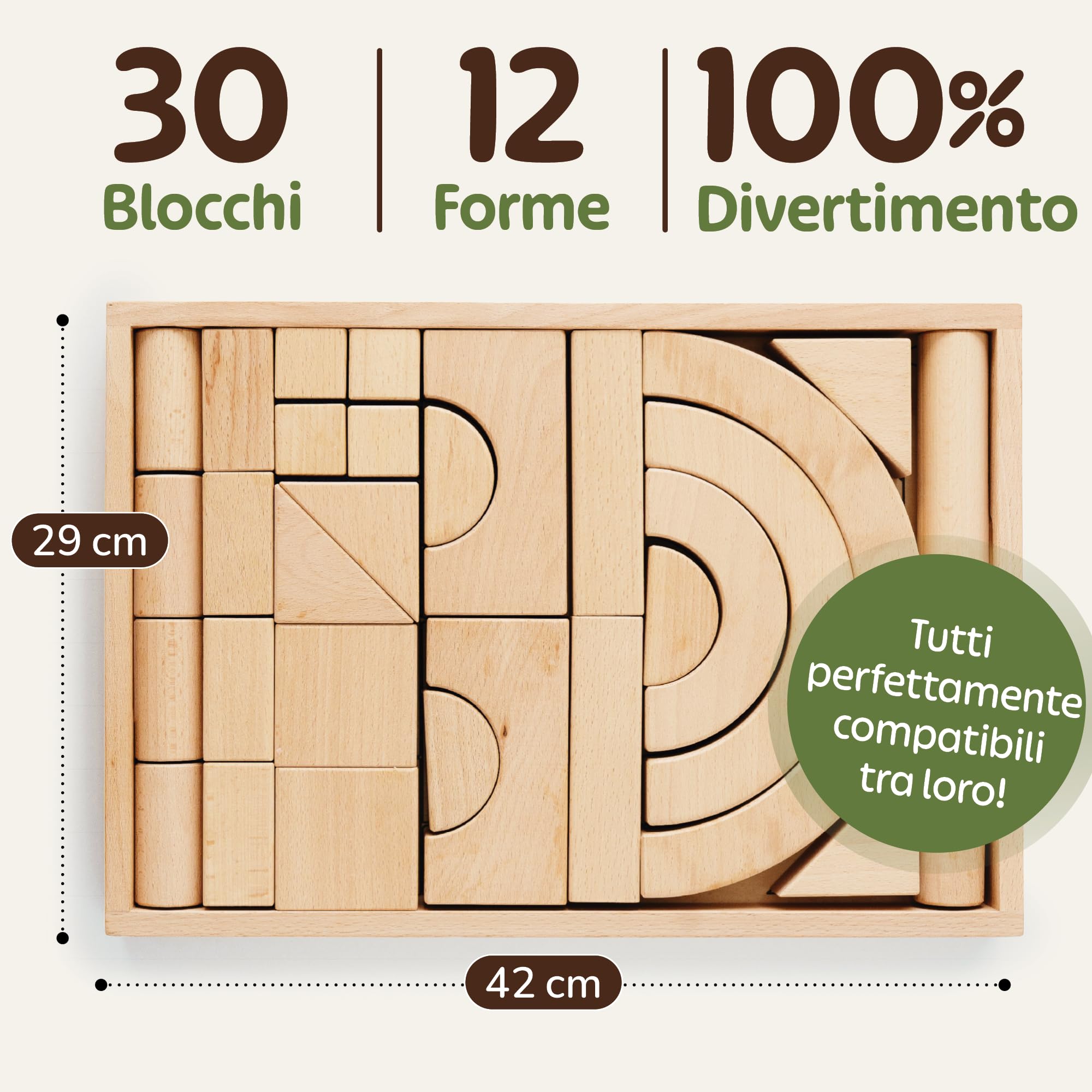 Blocchi Costruzioni per Bambini 2 Anni, Costruzioni Legno Bambini, Set Arco | Blocchi di Legno 100% FSC, Mattoncini Costruzioni Grandi per Bambini 2 Anni, Mattoncini Legno, Costruzioni per Bambini 3 Anni