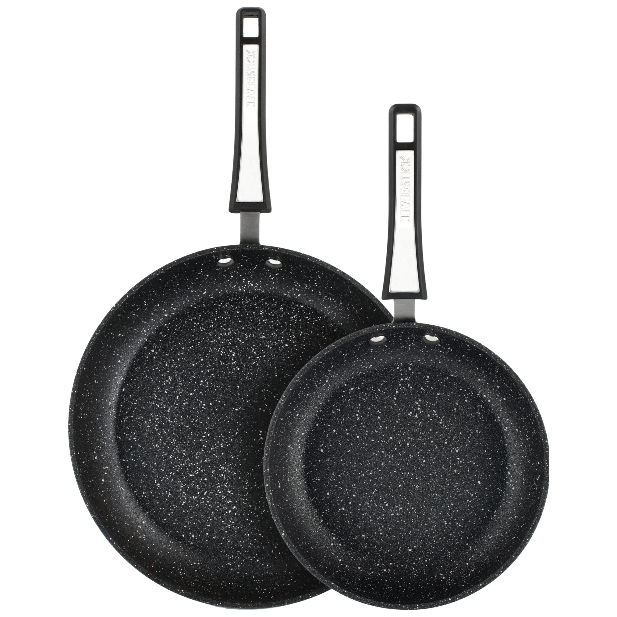Scoville Xtra Bratpfannen-Set, 20 cm & 28 cm, antihaftbeschichtet, für alle Herdarten geeignet, spülmaschinenfest, PFOA-frei, leichtes Design, Aluminium, Schwarz [Amazon Exclusive]