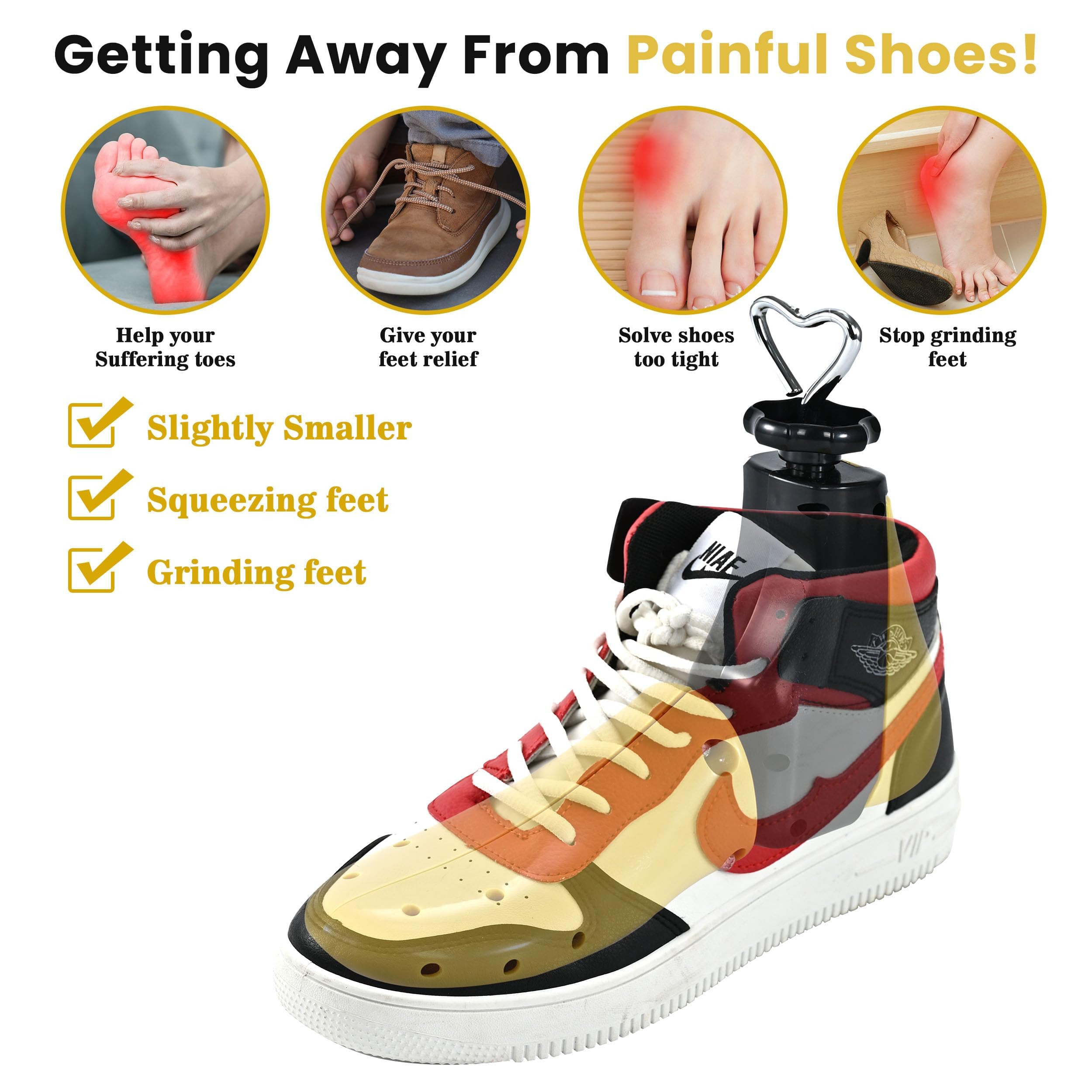Estirador de zapatos para mujeres y hombres, estirador de botas para mujeres y hombres, expansor de zapatos, ancho de longitud elástica