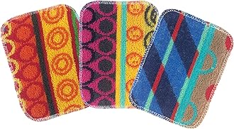 Scrub-Wow: The Original European Scrubby. Non-Scratching Scouring Cleaning Pads. Heavy-Duty Reusable Household Cleaning Cloth, Safe for Teflon, Enviro-Friendly, Dishwasher Safe, Assorted Colors